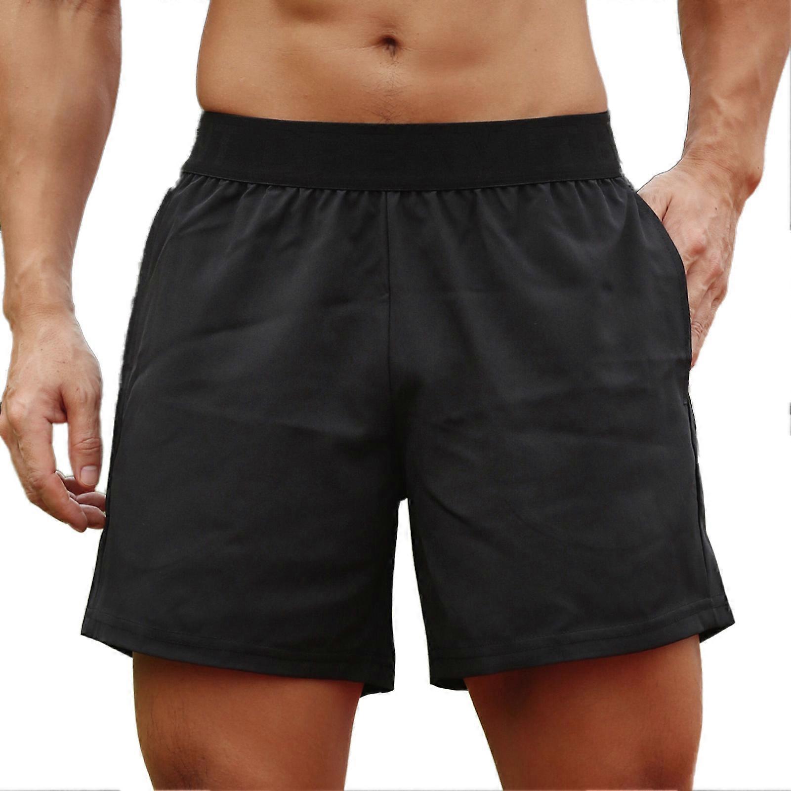 Men Sport Elastic Waist Pocket Towel Loop Running Basketball Gym Athletic Loose Fit Quick-dry Casusal Shorts