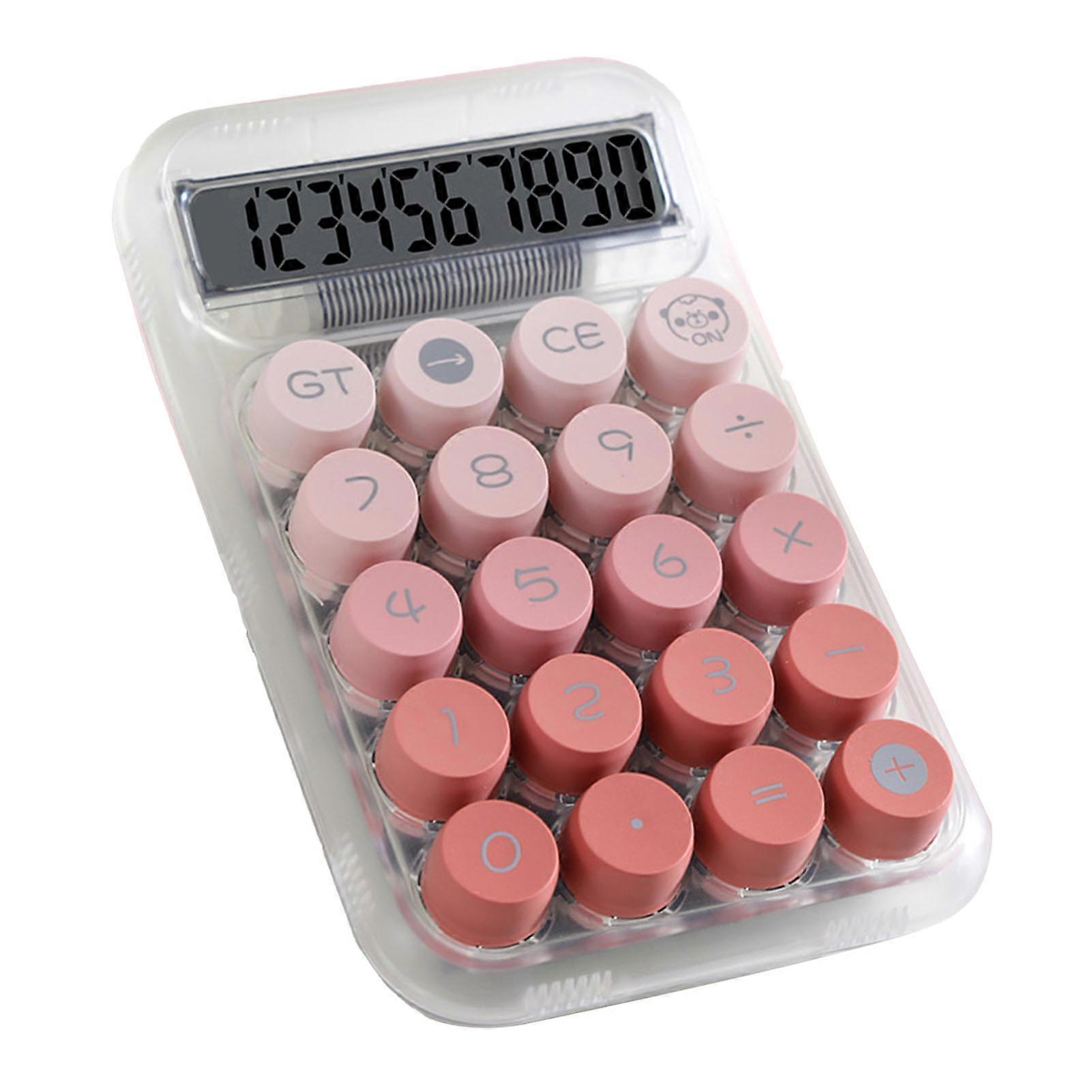 Pink Simple Desktop Calculator with Digital Display for Business Office