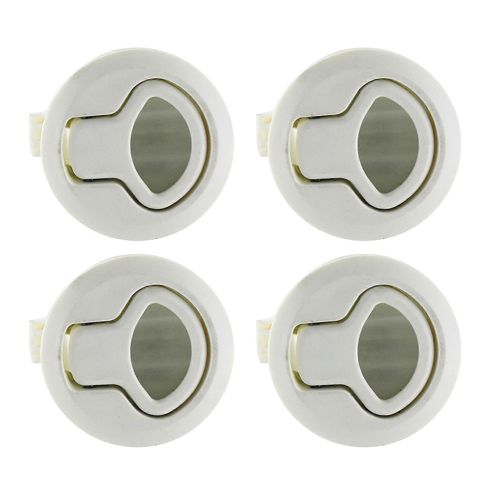 Boats Slam Latch 2.4'' Flush Pull Slam Latches Round Plastic for Boats Door Hatch Cabinet Pull Locking Deck Hatch Door White