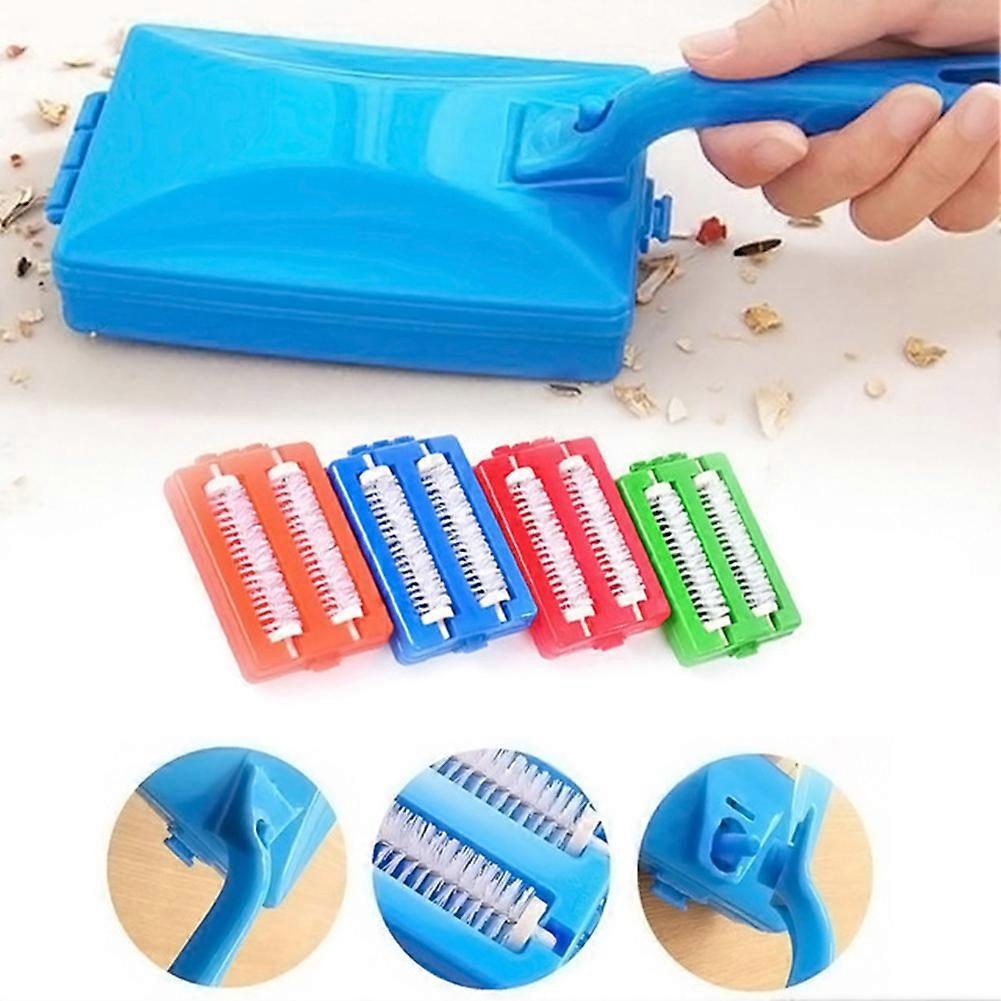 Handheld Carpet Sweeper For Versatile Cleaning, Manual Sweeping Tool With Double Roller Brush And Portable Design For Home And Office Surfaces