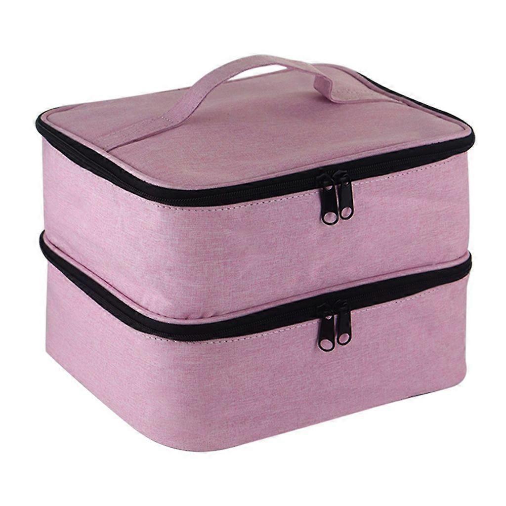 NailPolish Organizer Bag Storage Case with Handle for NailTech Double Layer