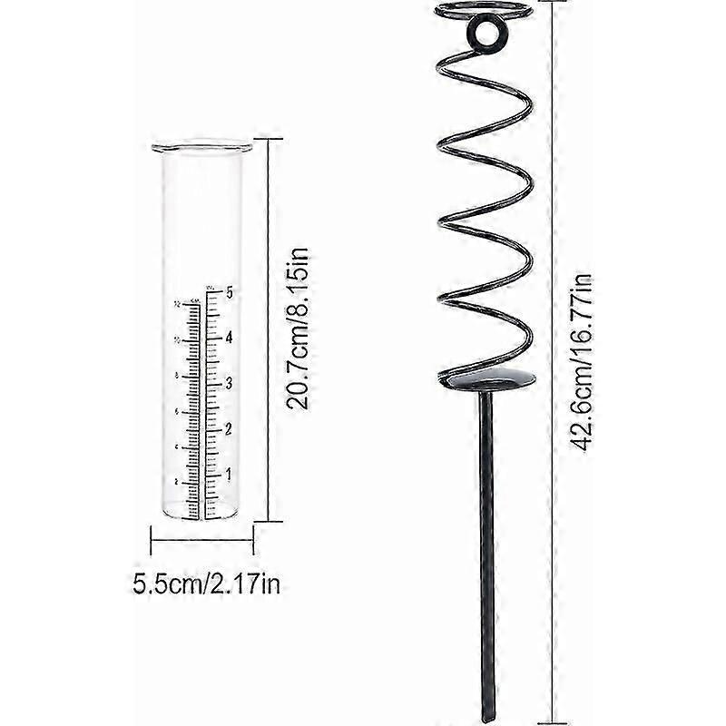 2 Pack Rain Gauges Glass Garden Rain Gauge Outdoor Garden Decor