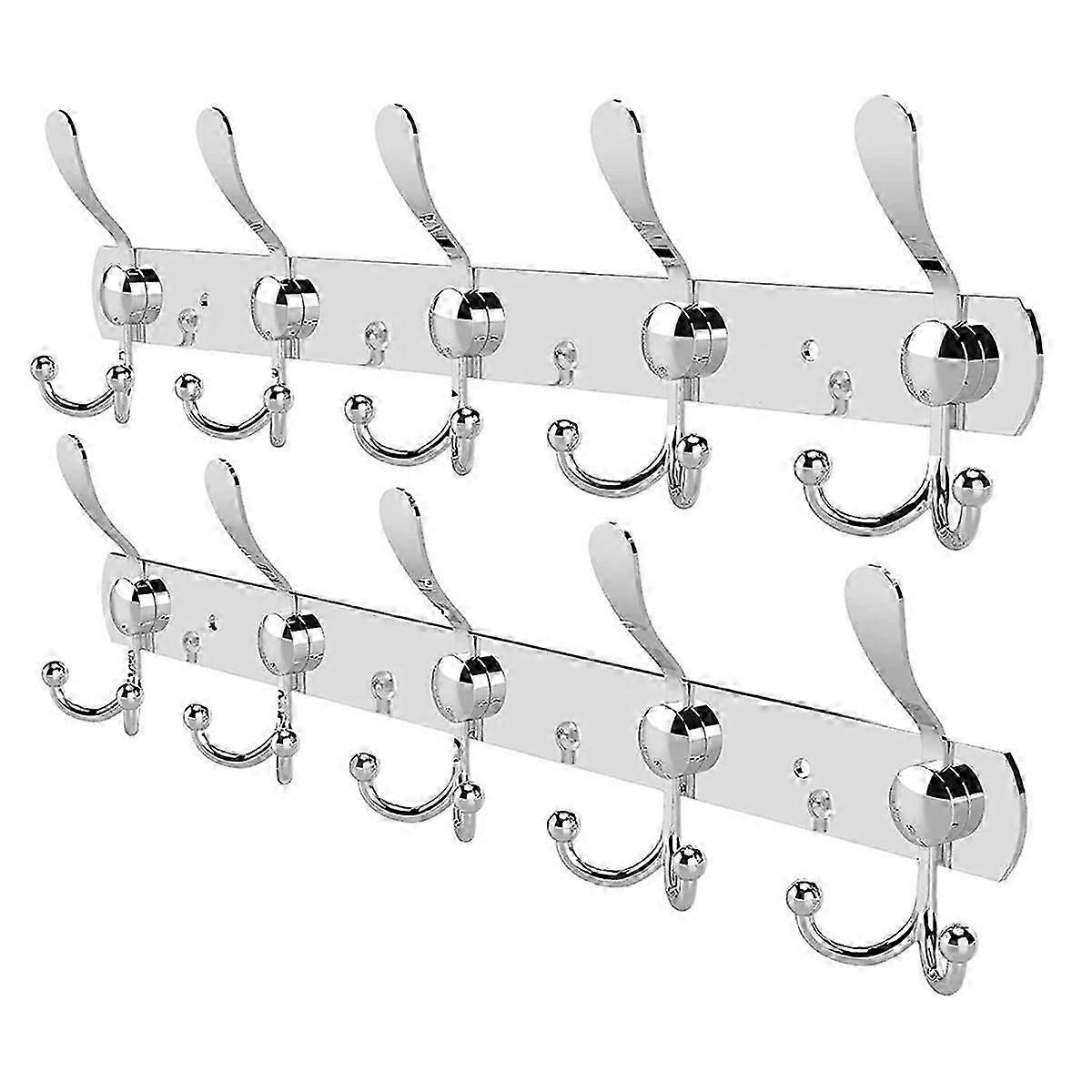 Coat Racks for Wall - Stainless Steel Coat Hooks (2 Pack) - Heavy Duty Coat Hooks Wall Mounted - Wa