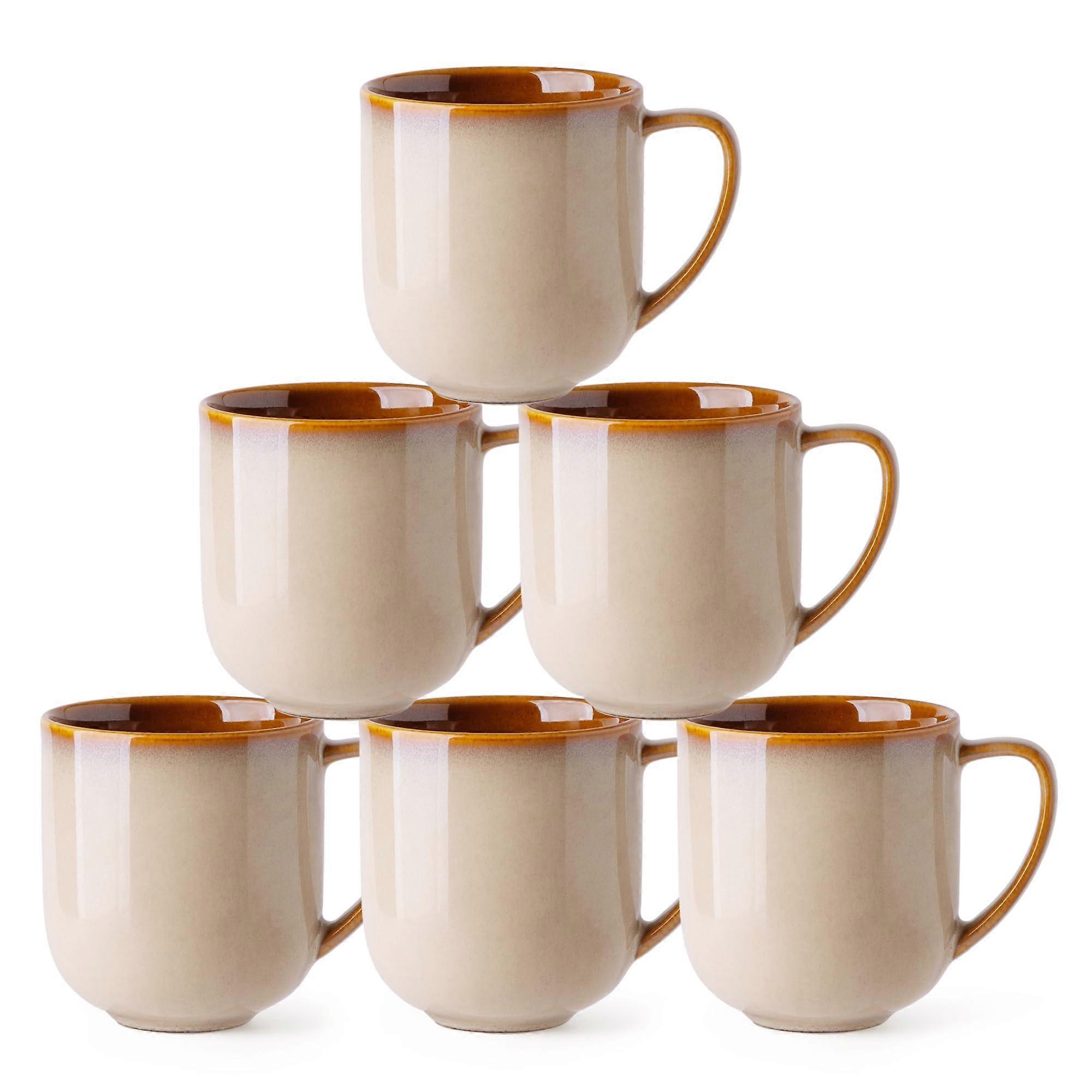 6 Set Large Coffee Mugs for Latte and Cappuccino 12OZ, 12 Oz Capacity Latte Mugs For Home Use