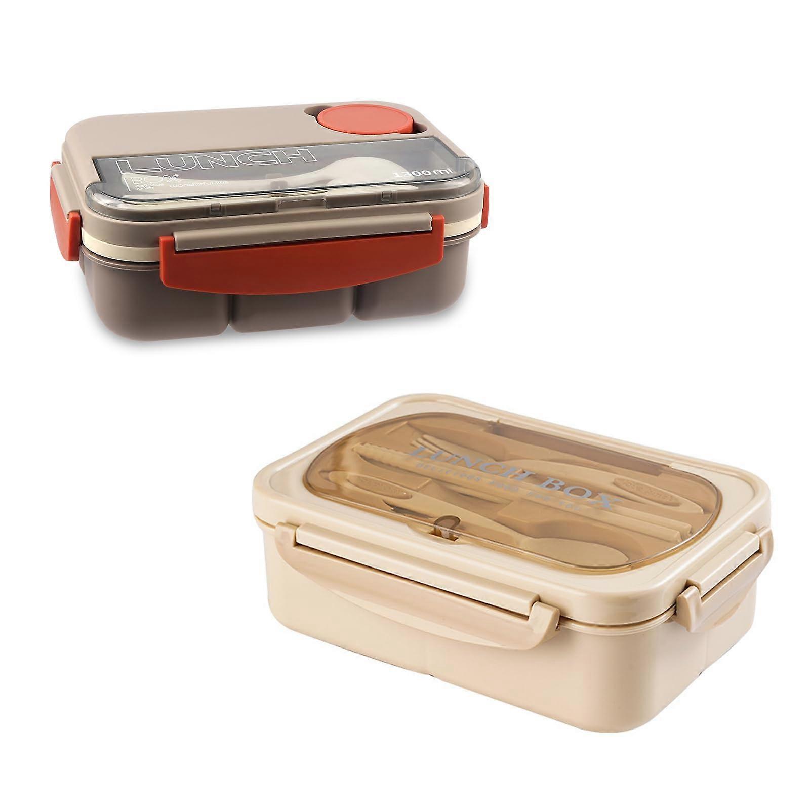 Khaki Bento Box 2 Pack Microwave Safe Lunch Box For Adults