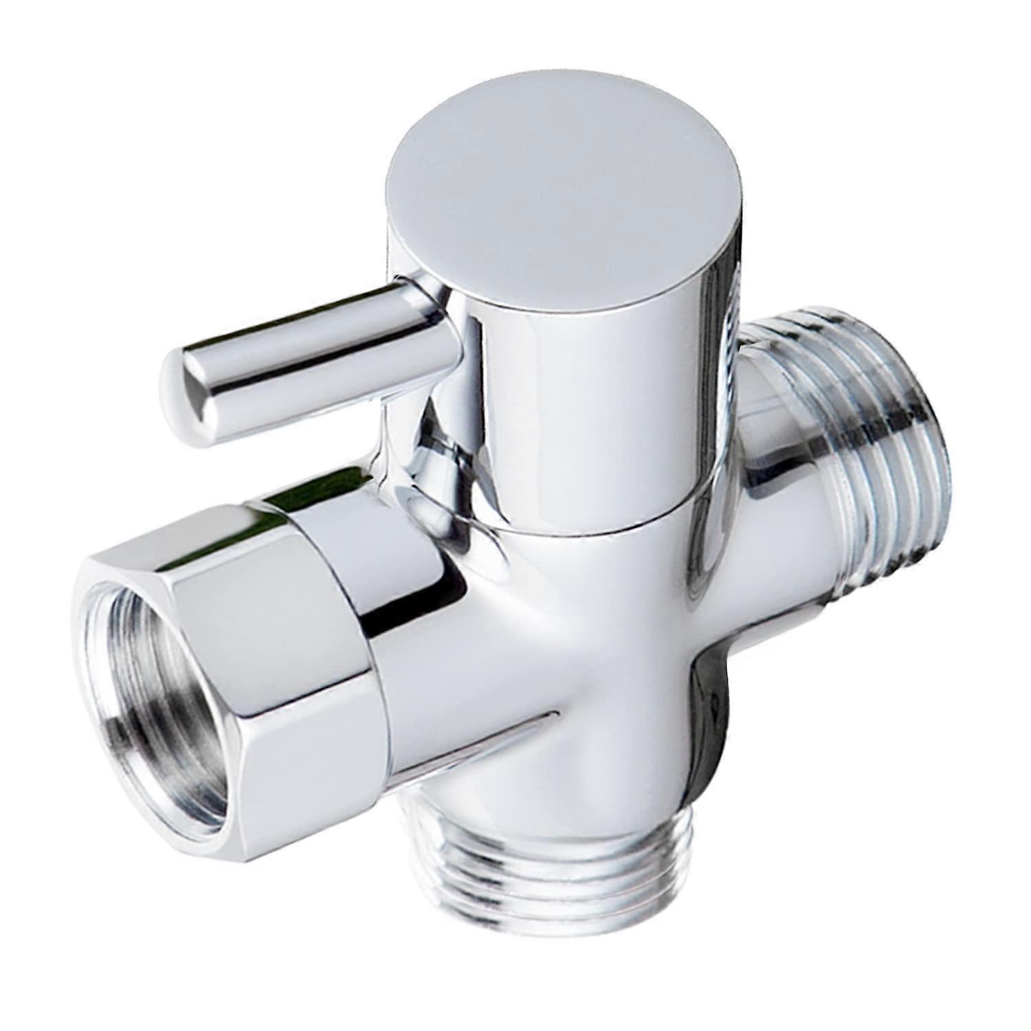 Solid Brass 3-Way G1/2 Shower Diverter Valve with Chrome Plating, Durable Construction, and Easy Installation