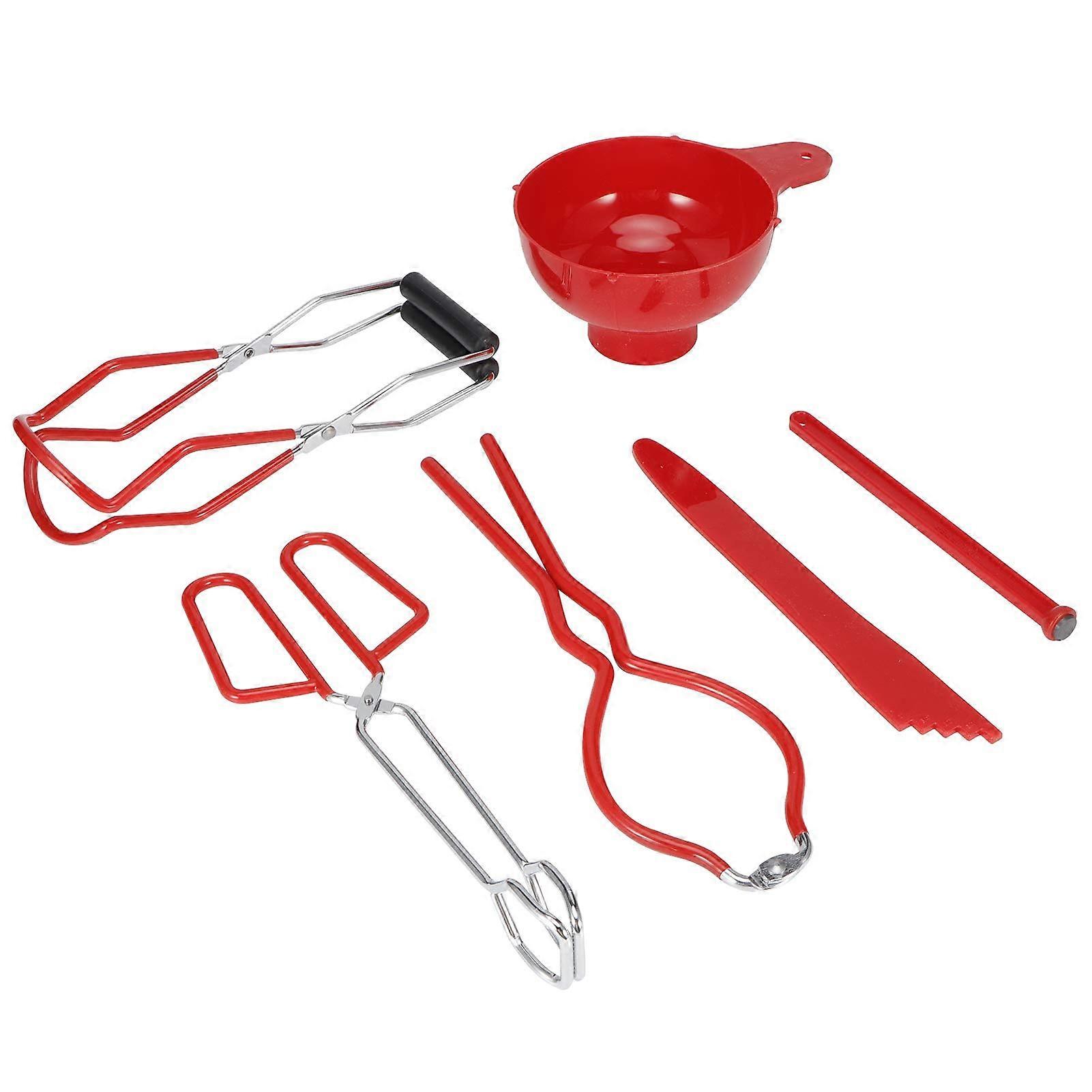 6 Set Premium Canning Kit with Measuring Tools, Jars, Lids, and Bottle Lifters for Home Canning