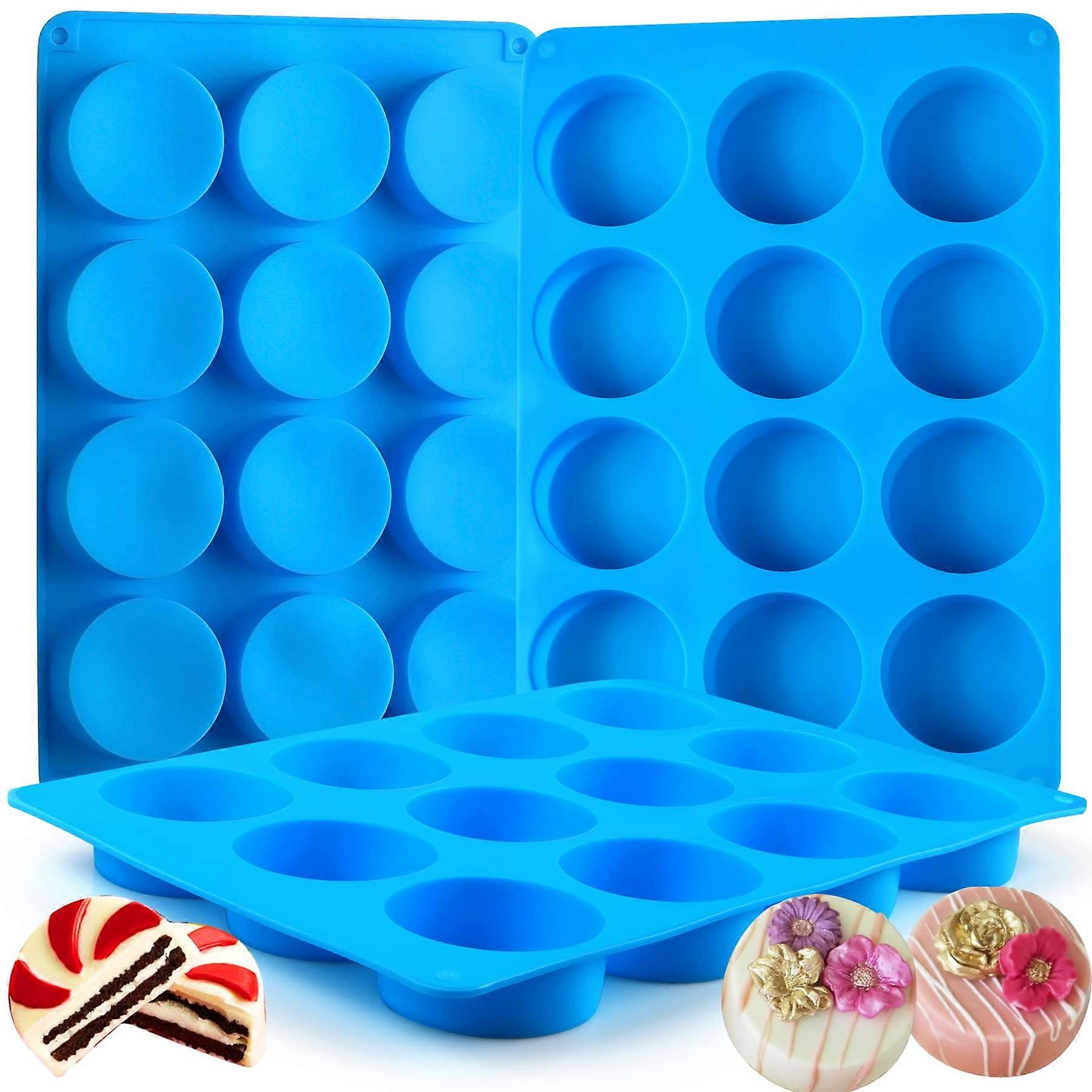 Menstrual Oreo Cookie Chocolate Silicone Mold - 12-Piece Round Cylinder Molds for Baking and Candy Making
