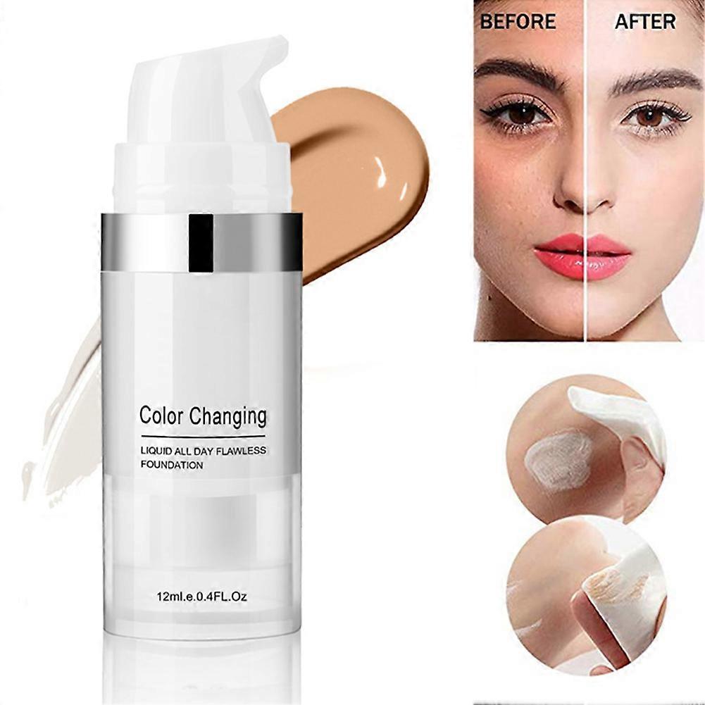 Colour Changing Foundation - Lightweight, Flawless Coverage, Adapts to Skin Tone, Hydrating, Long-Lasting, Concealer & BB Cream Base