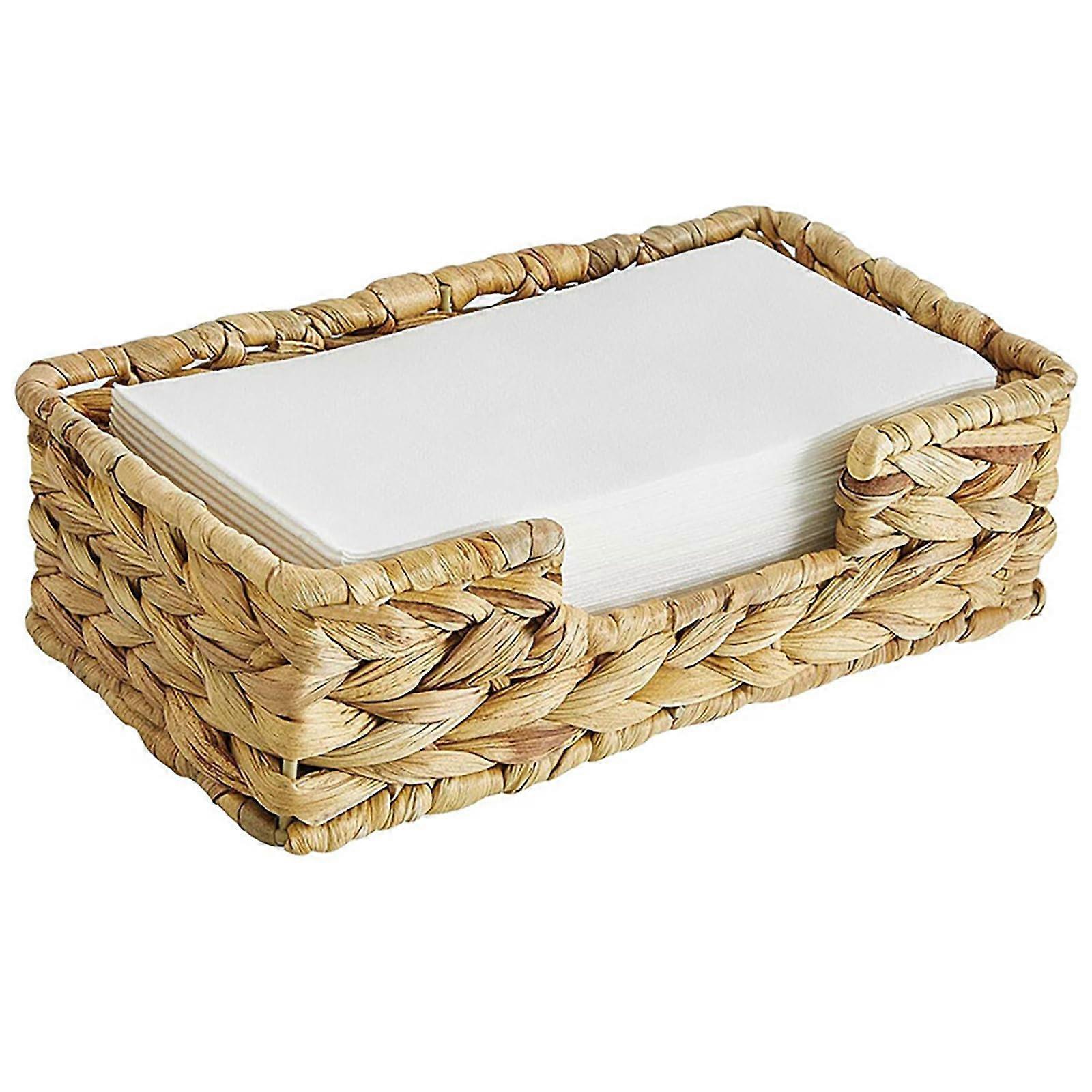 Water hyacinth weaving napkin - wicker woven baskets Weaving Rattan Service Trays