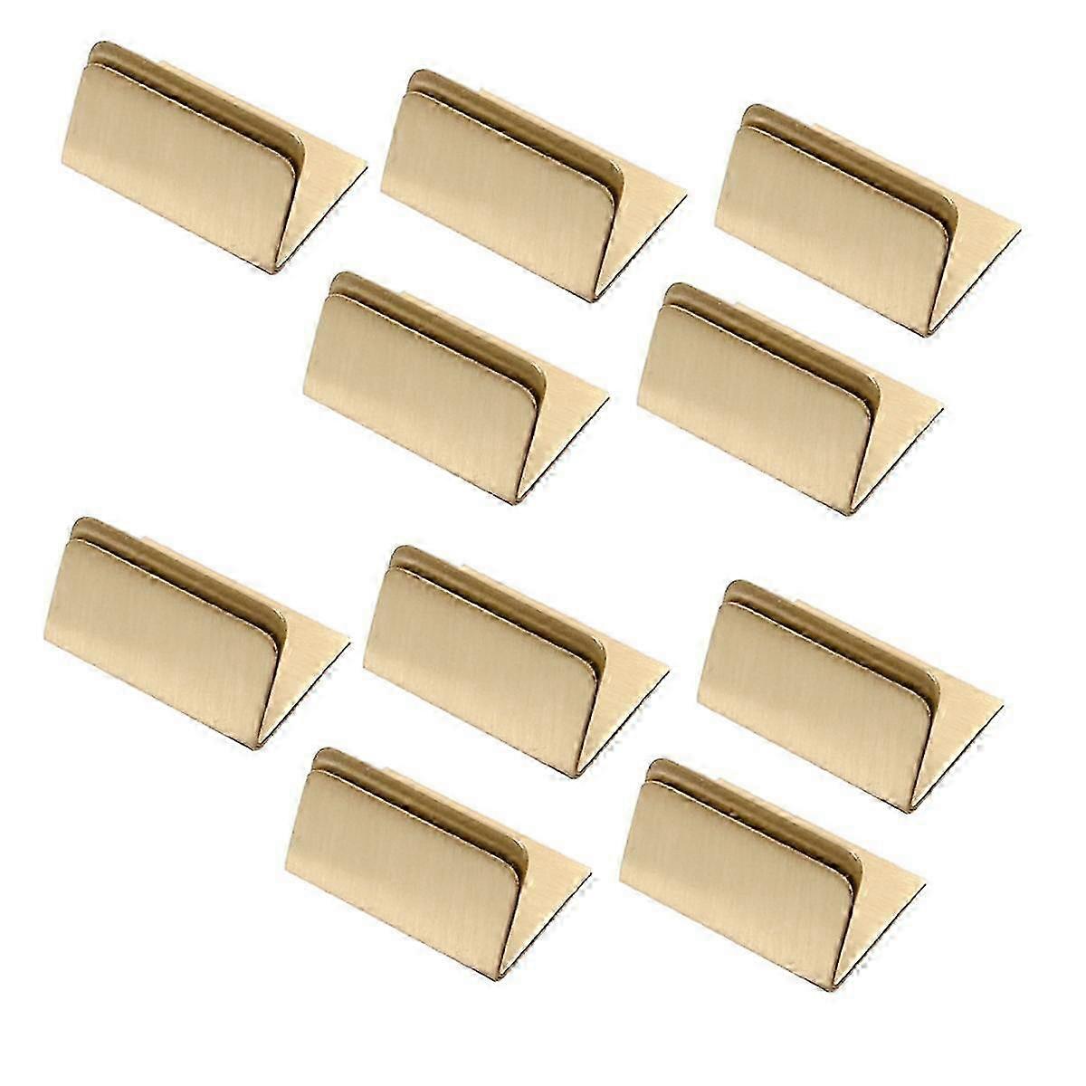 10-Piece Wide Vintage Brass Table Card Holders with Small Stands for Price Tag Display