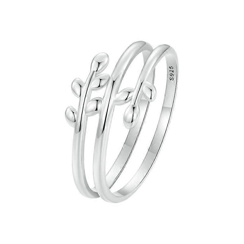 S925 Sterling Silver Oxidized Multi-layered Leaf Ring