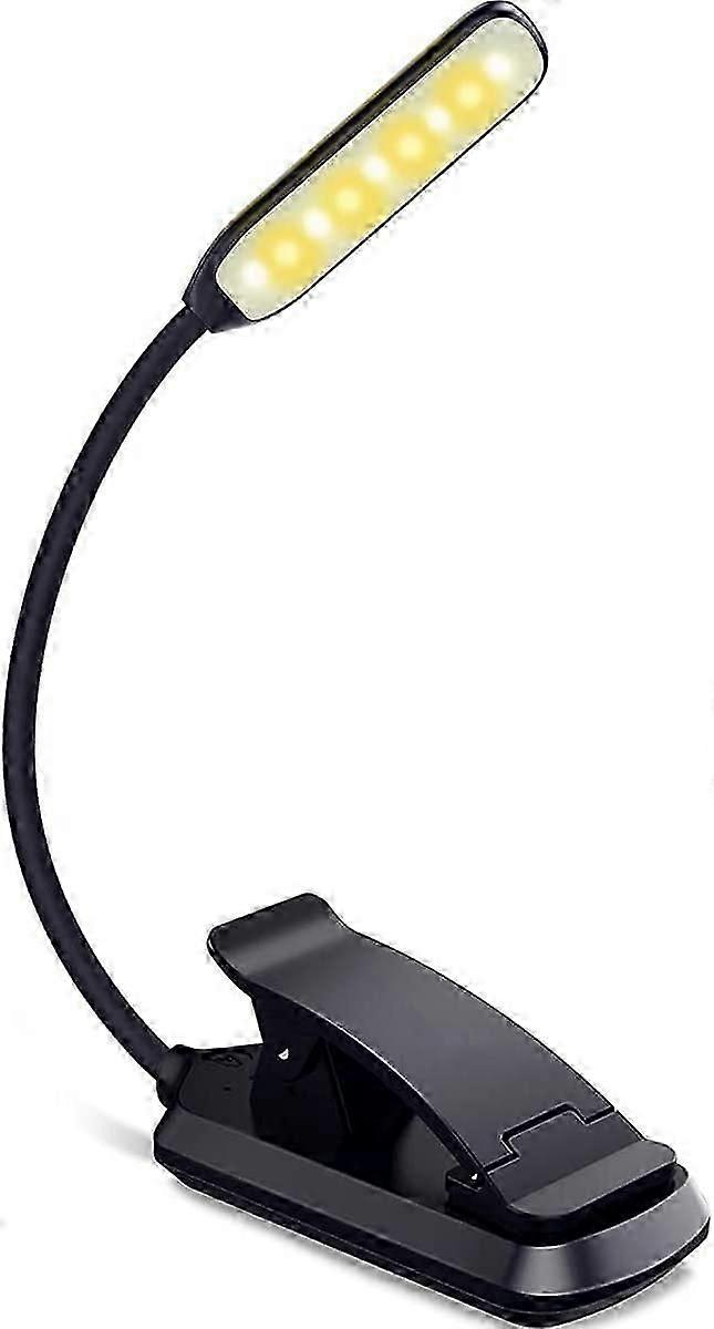 Reading Light, 9 LED Rechargeable Reading Light with Touch Sensor, Dimming Book Light with 3 Color Modes, 360 Flexible Clip-on Light for Reading in Be