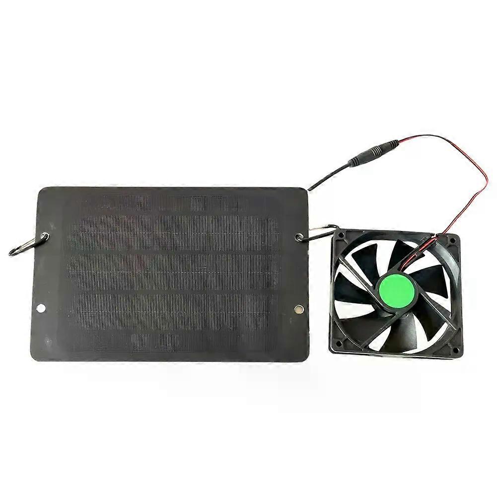 12V 10W Solar Exhaust Fan Waterproof IP65 Silent Cooling Fan for Dog Kennel Chicken Coop Greenhouse