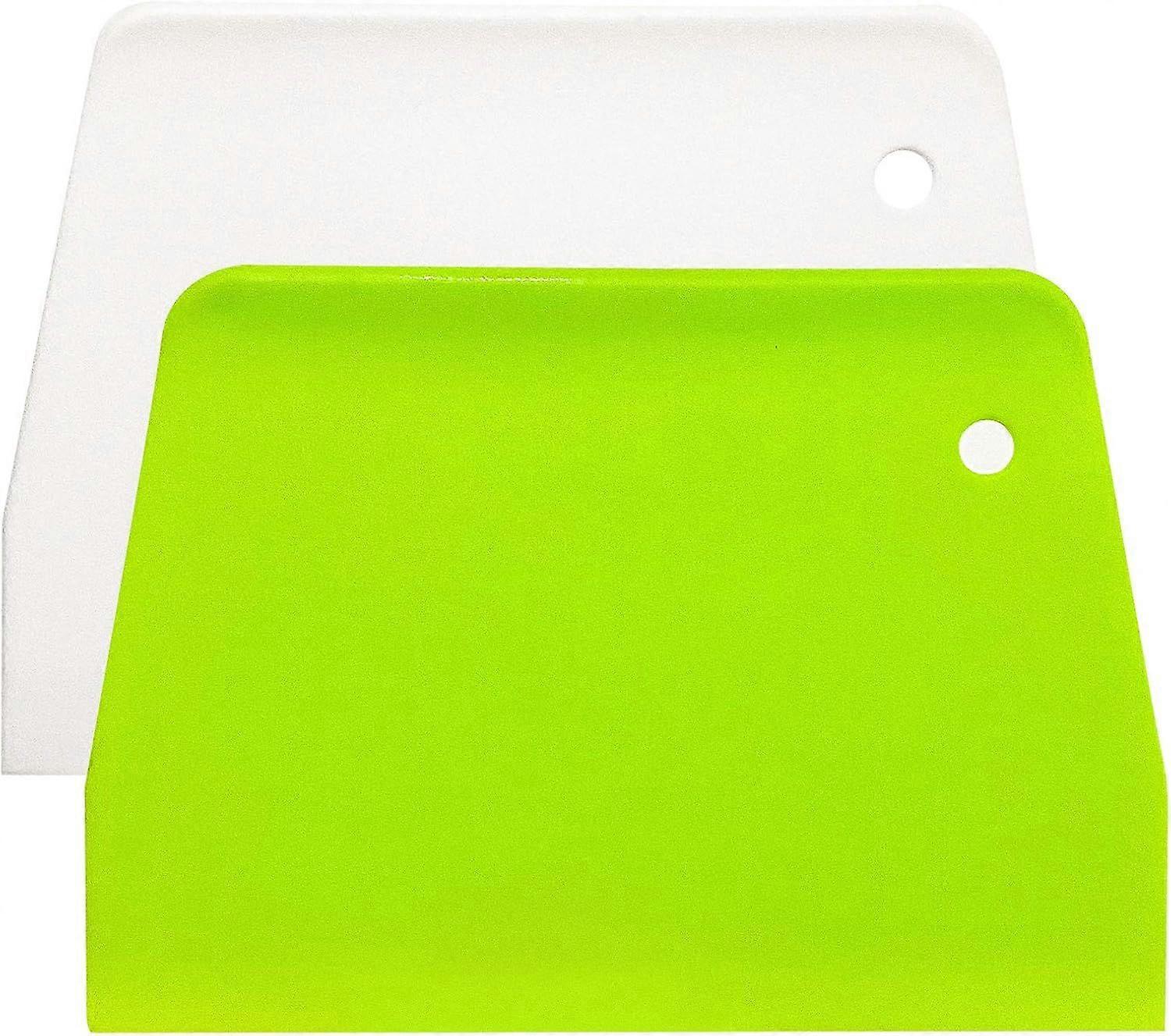 2PCS Dough Scraper Bowl Scraper Food safe Plastic Dough Cutter Flexible Plastic Scraper Practical Bench Scraper Multipurpose Food Scrappers for Bread