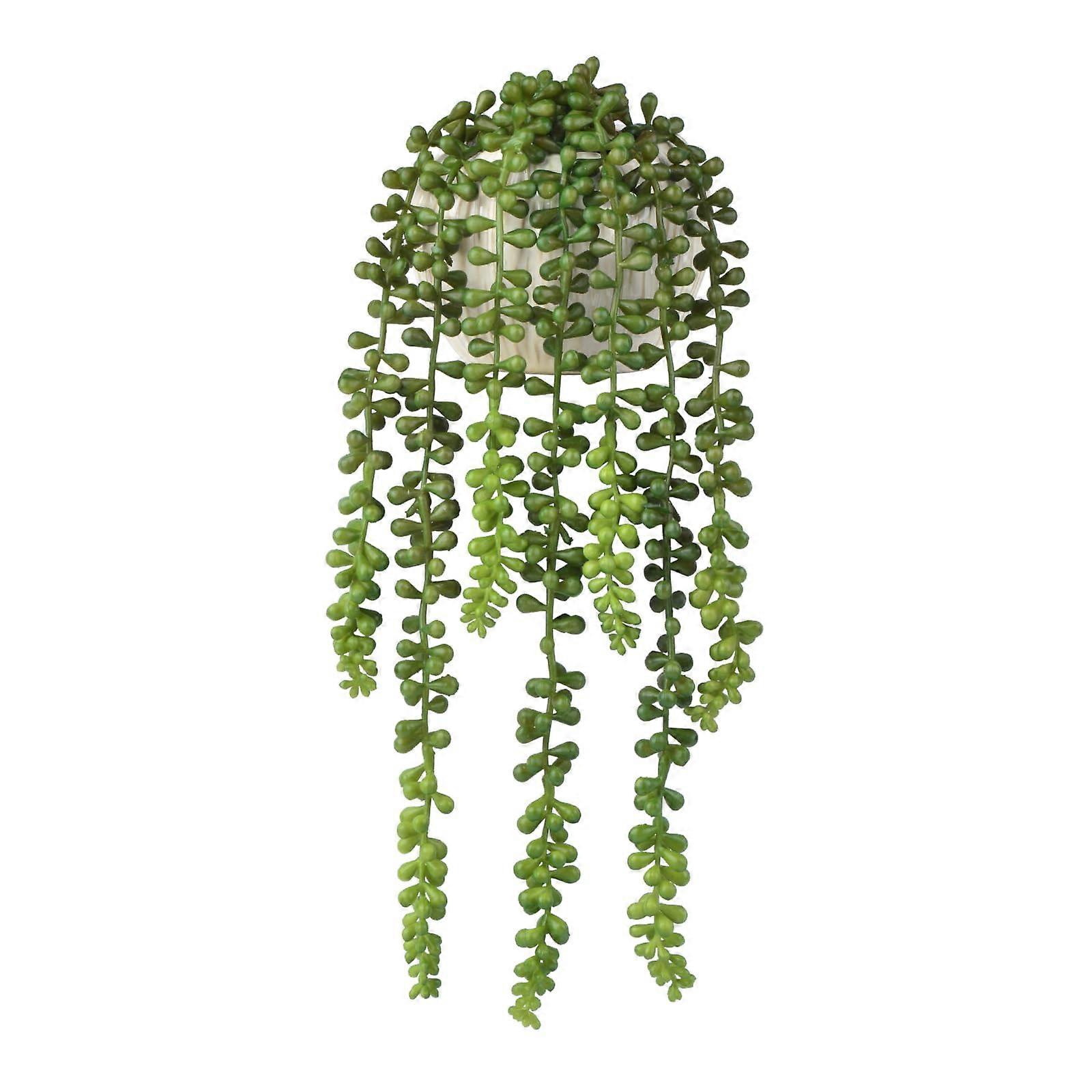 Succulents Plants Artificial, Small String of Pearls with Ceramic Pot Artificial Faux String of Pearls Suitable for Home Garden Decor, Wall Decoration