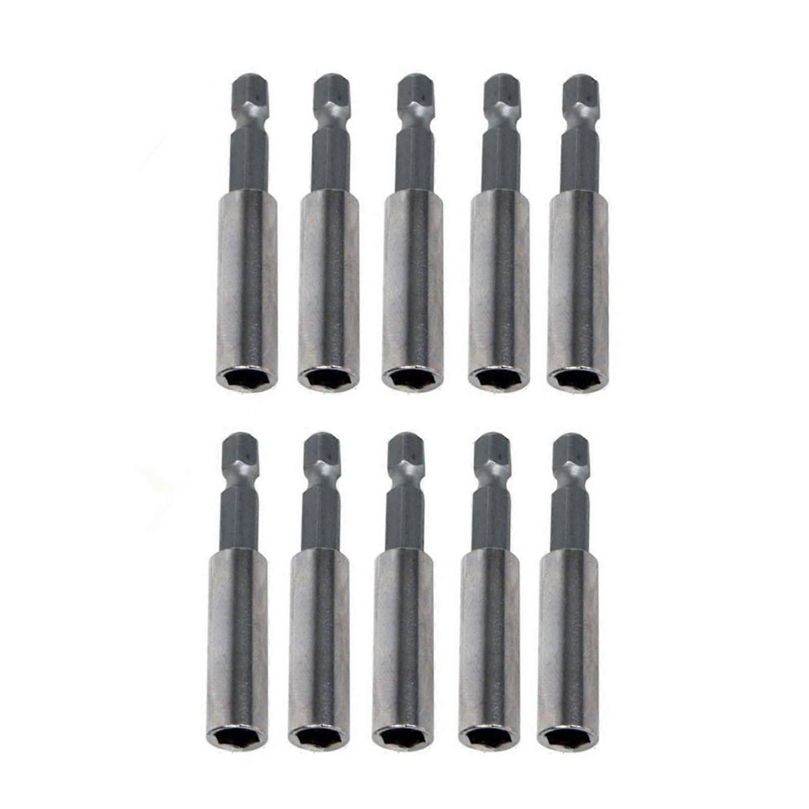 10Pcs 1/4 Inch Hex Magnetic Bit Holder Set 60mm Extension Bar for Screwdrivers and Impact Drivers