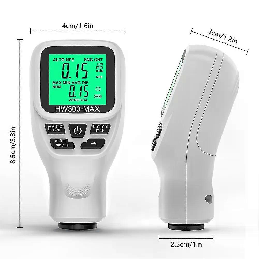 HW-300MAX αυτόματη μέτρηση πάχους ταινιών χρωμάτων αυτοκινήτων 0-2000UM Fe &; NFe επιστρώματος επιστρώματος χειρωνακτικά αυτοκίνητα εργαλεία βαφής