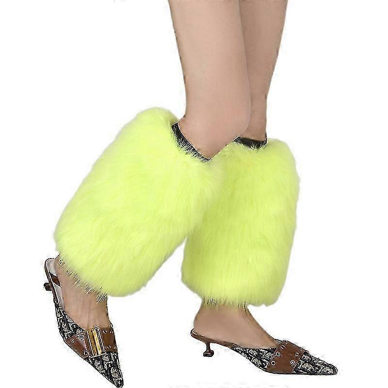 ファジーフェイクファーレッグウォーマーファーヒールロングブーツカフカバー25cm / 35cm / 45cm / 45CM-45CM-カラー10