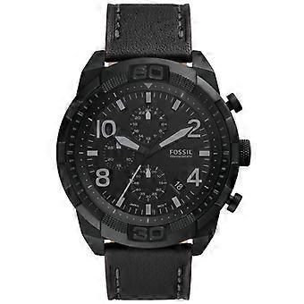 Fossil Quartz Chronograph Herreur Sort Læderrem FS5874