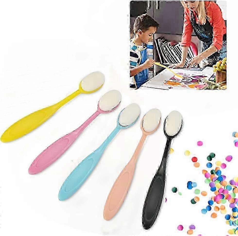 5 pcs Plastic Scrapbooking Brushes 14.8cm Soft Ink Blending Tools for Crafting