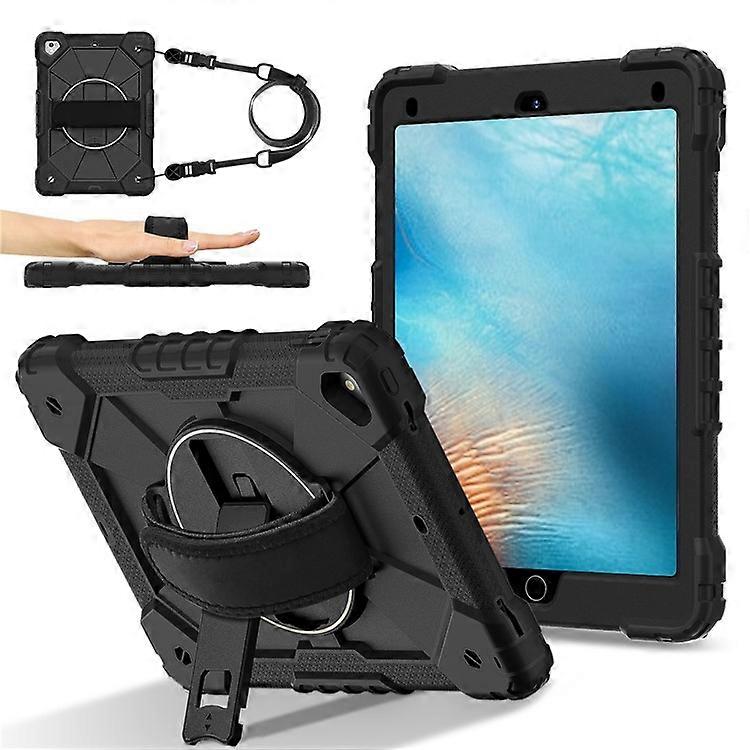 Capa para Tablet Compatível Para iPad 9,7 polegadas (2018) / (2017) / Air 2 Silicone + PC Capa de Suporte com Alça Prática, Alça de Ombro