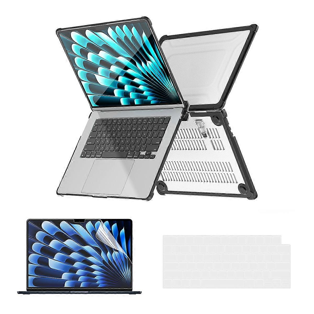 For MacBook Air 15.3 A2941 ENKAY Hat-Prince 3 in 1 Protective Bracket Case Cover Hard Shell with TPU Keyboard Film / PET Screen Protector, Version:US