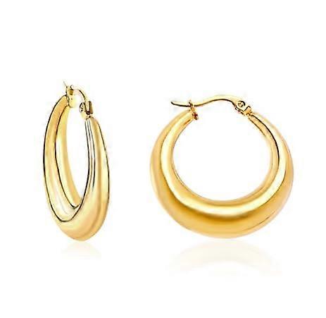 Chunky Oval/Round Smooth/Helix/Twist 18K Gold/Silver Hoops Earrings