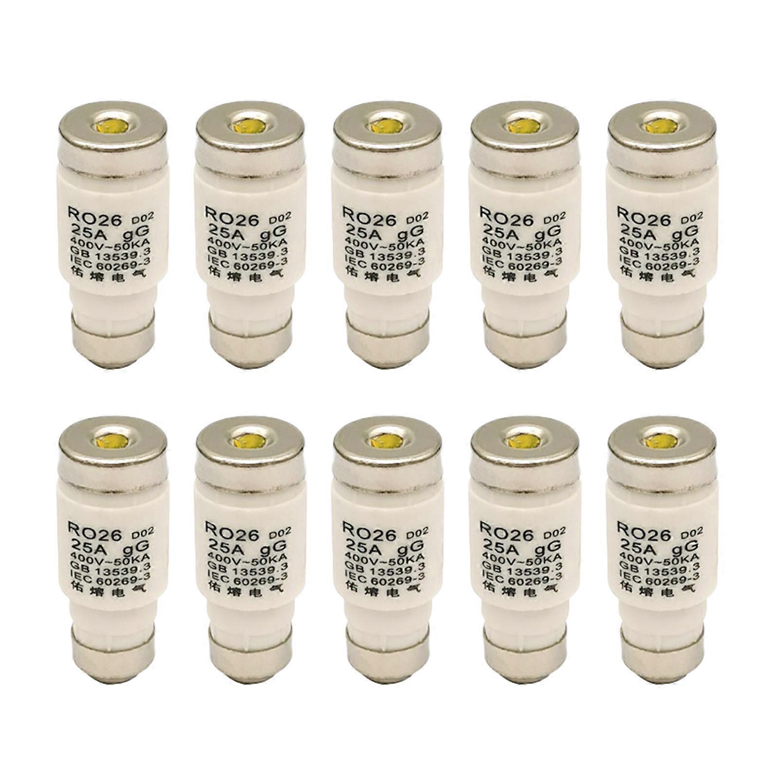 10 Pieces D0 Type Fuses Insert Durable Neozed Fuses 16A/25A/32A/63A/50A 400VAC Fuses Inserts for Fuses Sockets