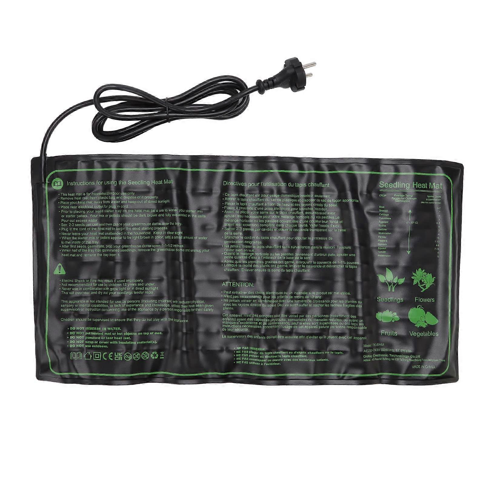 Seedling Heating Mat, Professional Heating Mat for Plant Seedlings, (EU Plug)