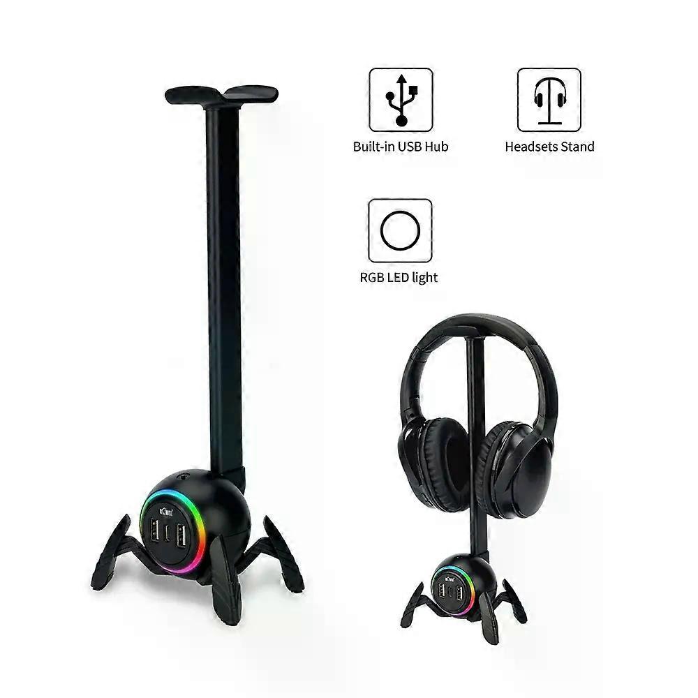 Headphone Stand Spider Design Headset Holder with RGB Pickup Rhythm Light & Type-C USB Port Headset Stand PC Gaming Accessories