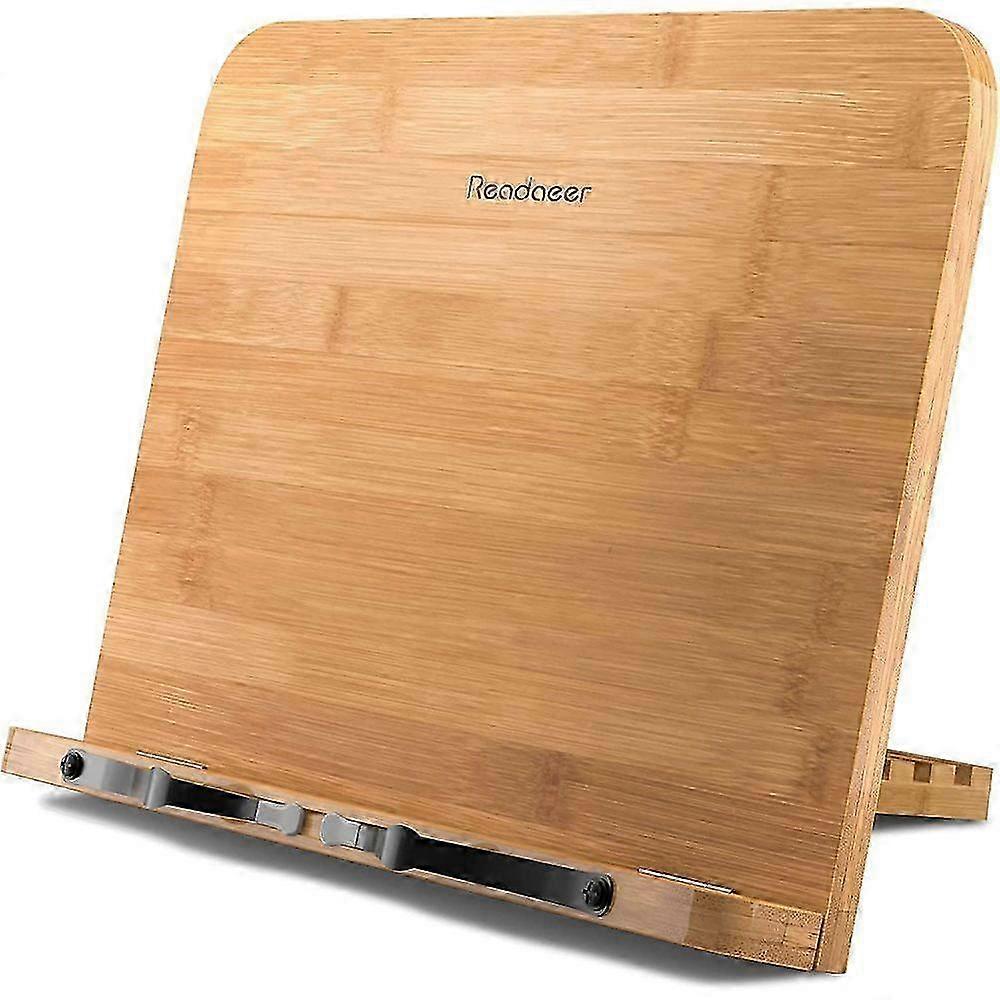 2025 Wooden Reading Stand Cookbook Holder Bookend Foldable Portable Bamboo Holder Board (Wooden Support)