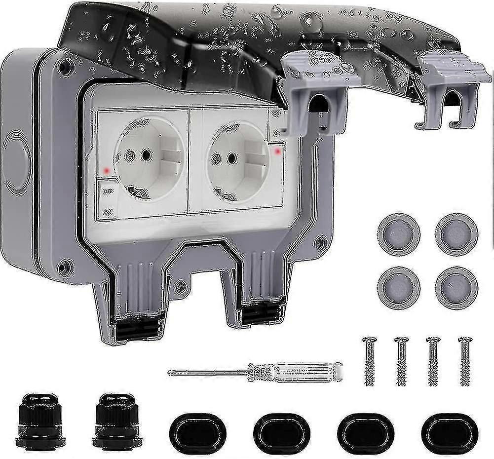 Waterproof Socket With Switch Control Lamp, Ip66 Flood Control Weatherproof--