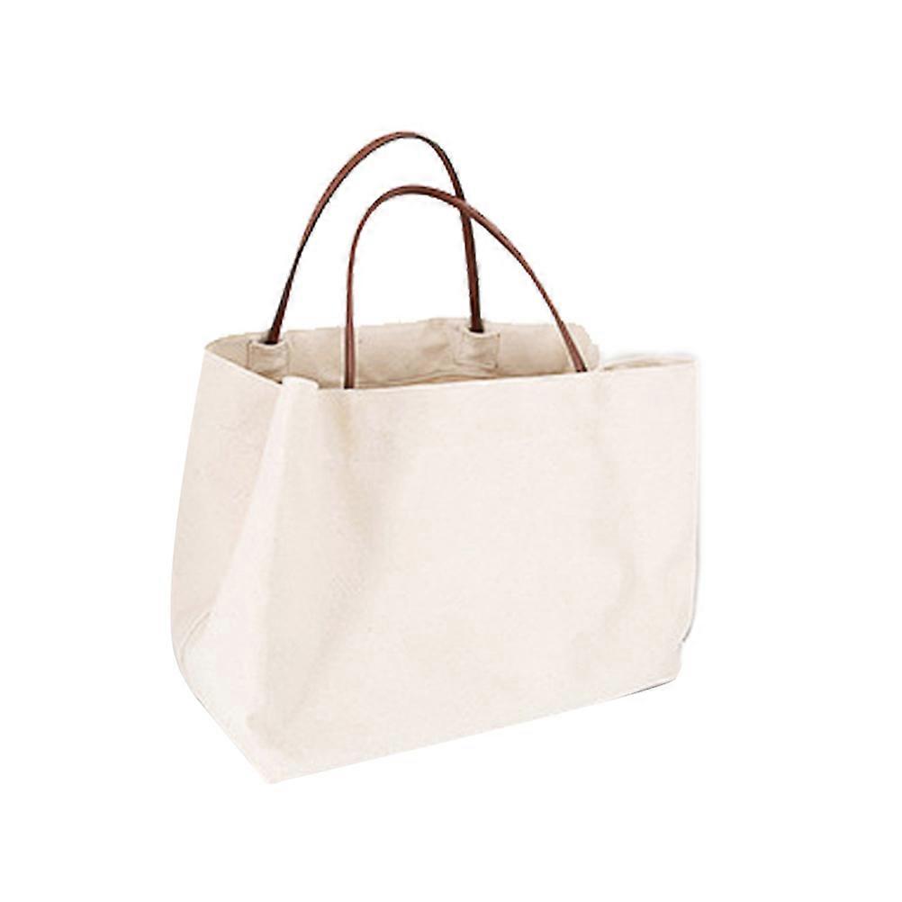 Stylish Large Capacity Canvas Tote Bag for Beach, Grocery & Daily Use with Sturdy Handle White
