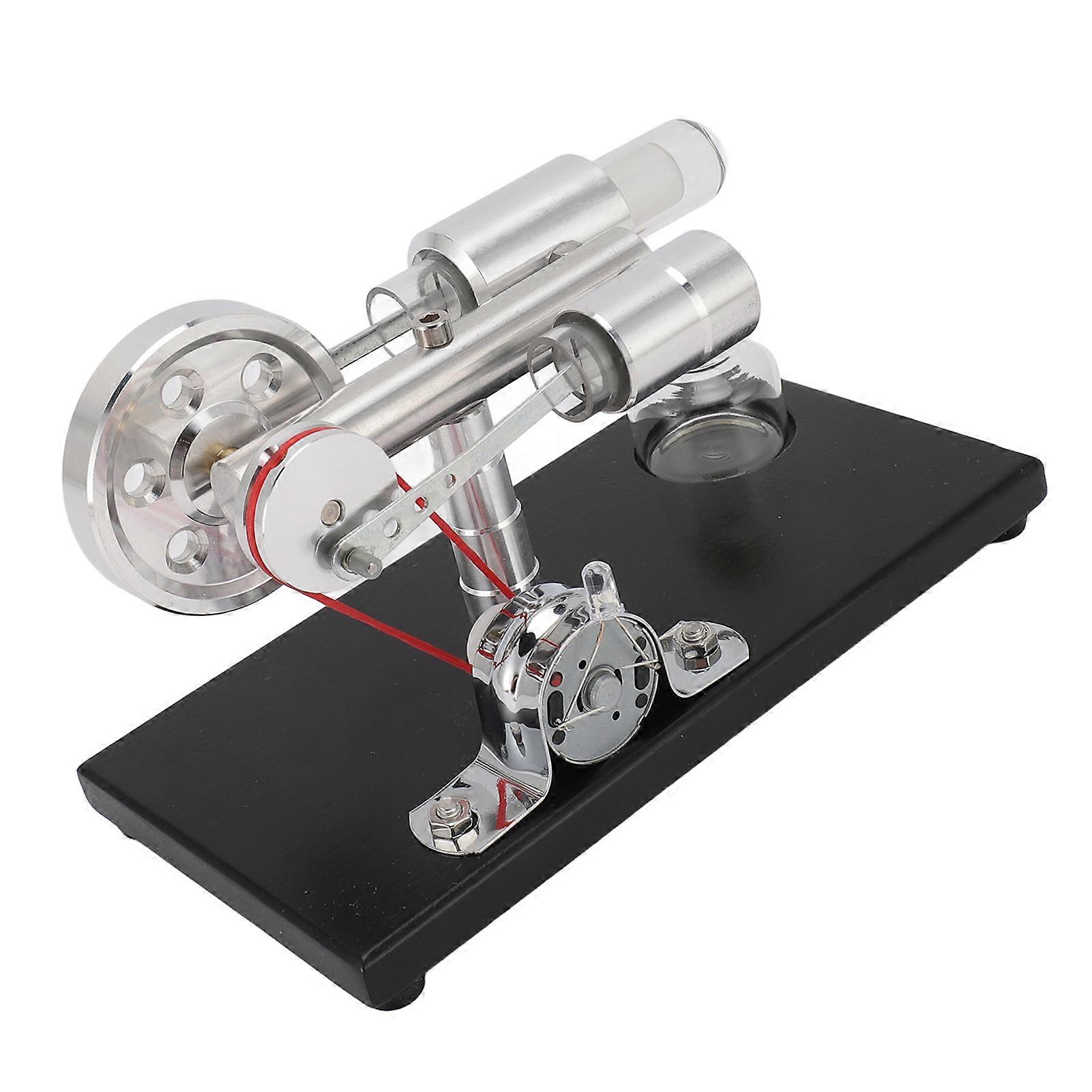 Sterling Engine Model with Colorful LED Light Stirling Engine Motor Model Educational Toy Electricity Power Generator