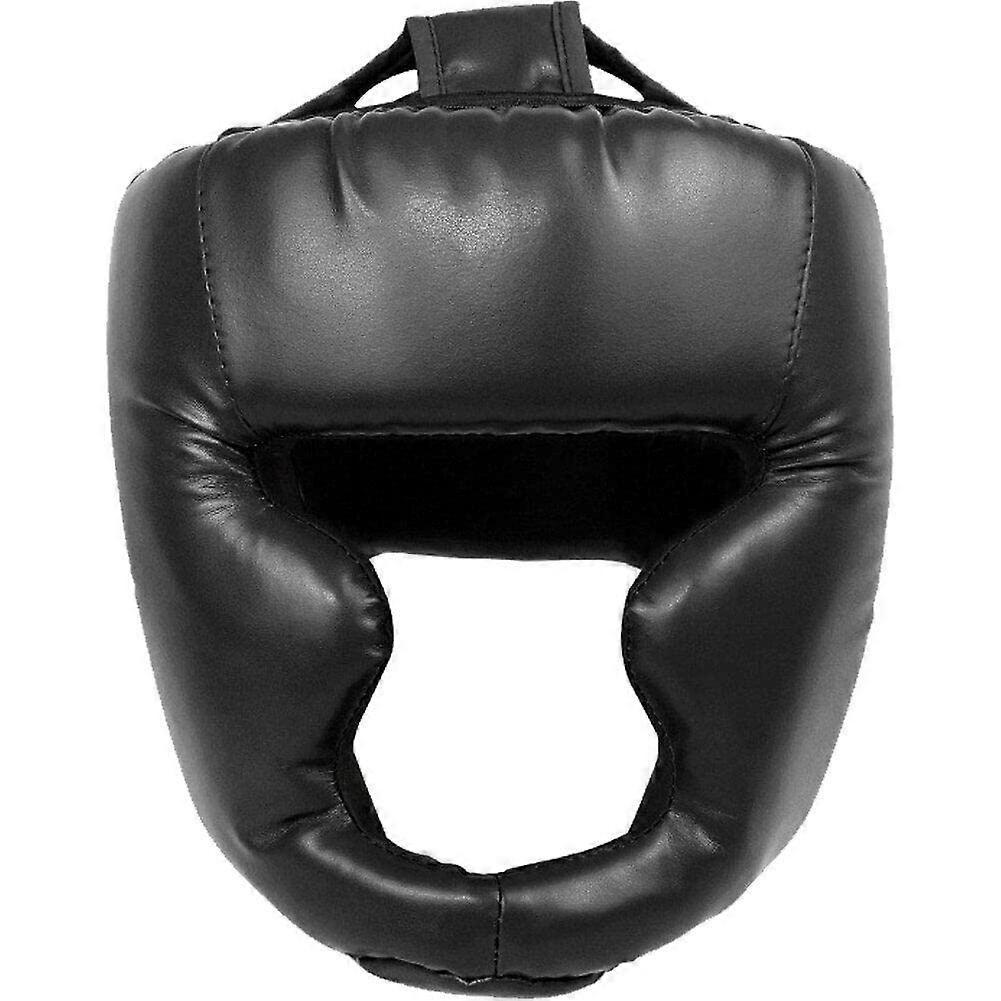 Boxing Headgear Safety Head Guard Wear Safety Absorbing Boxing Helmet for Muay Thai Taekwondo Training Black