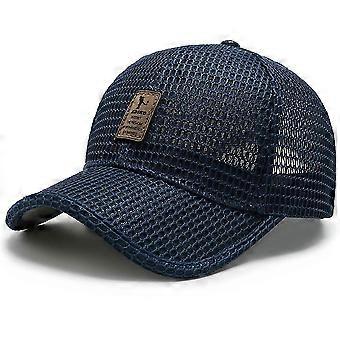 Men'S Hat Summer Sun Hat Outdoor Sun Hat Ball Hat Breathable Mesh Hat-Blue