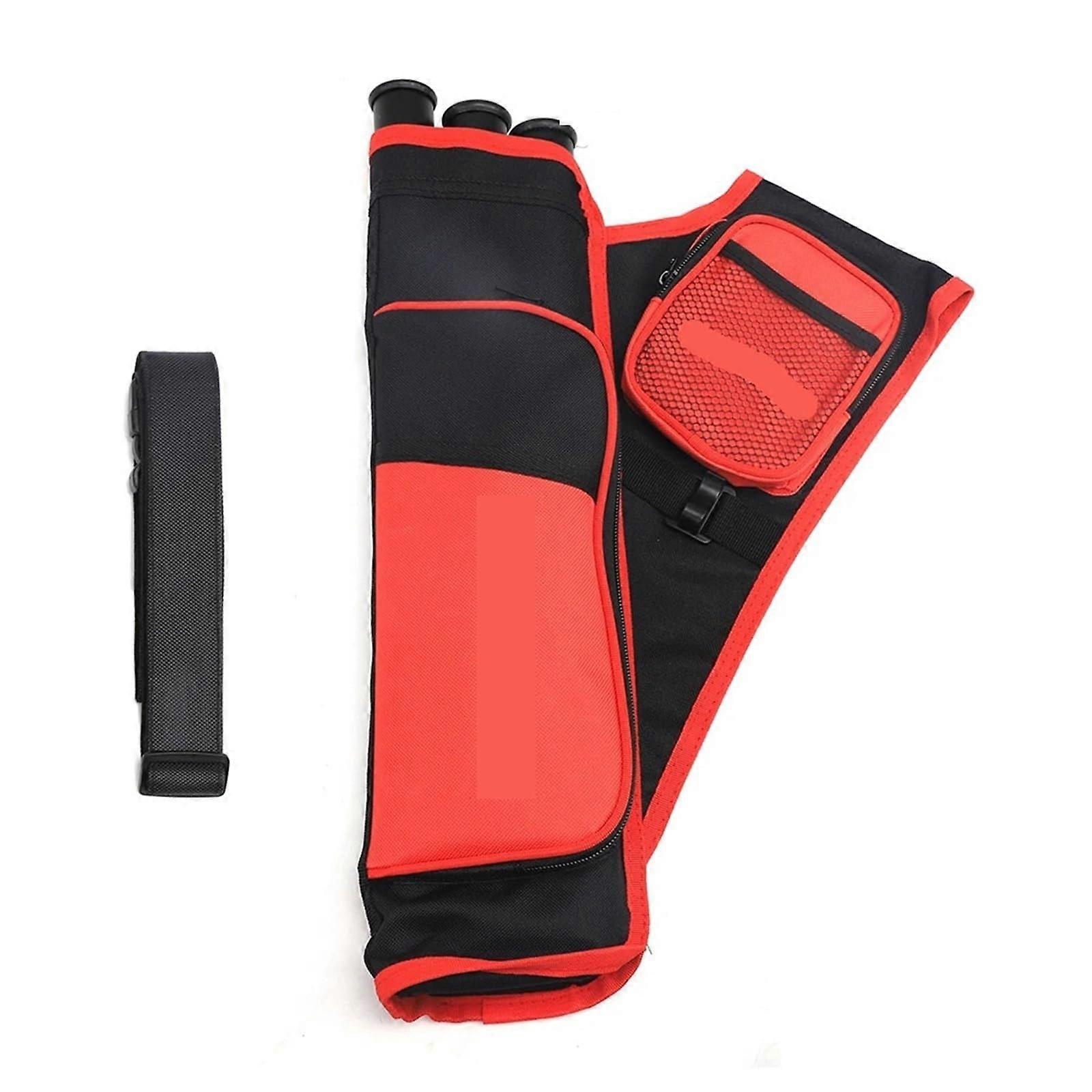 3 Tubes Archery Arrows Quiver Holder Back Bag with Adjustable Belt for Archery Competition Dark Gray