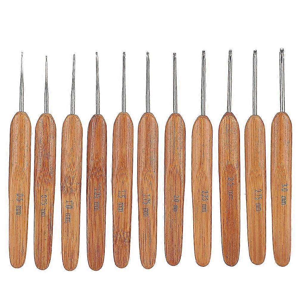 Ergonomic Crochet Hooks Set - Bamboo Handle Knitting Needles Mix Sizes