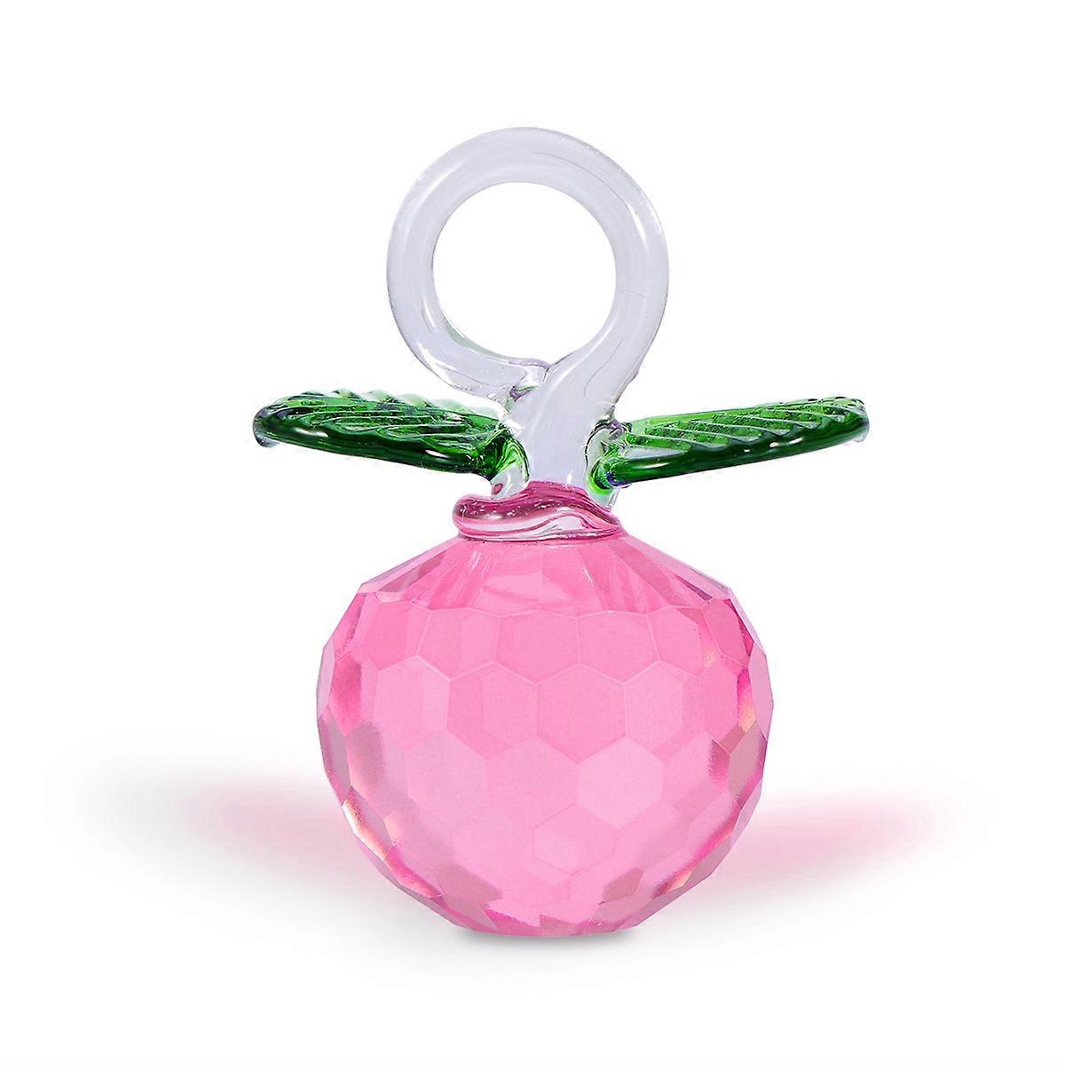 Fruit Statue Crystal Figurines Rock Crystal Quartz Pink 4 x 5.5cm/1.6 x 2.2inch Paperweight 1Set