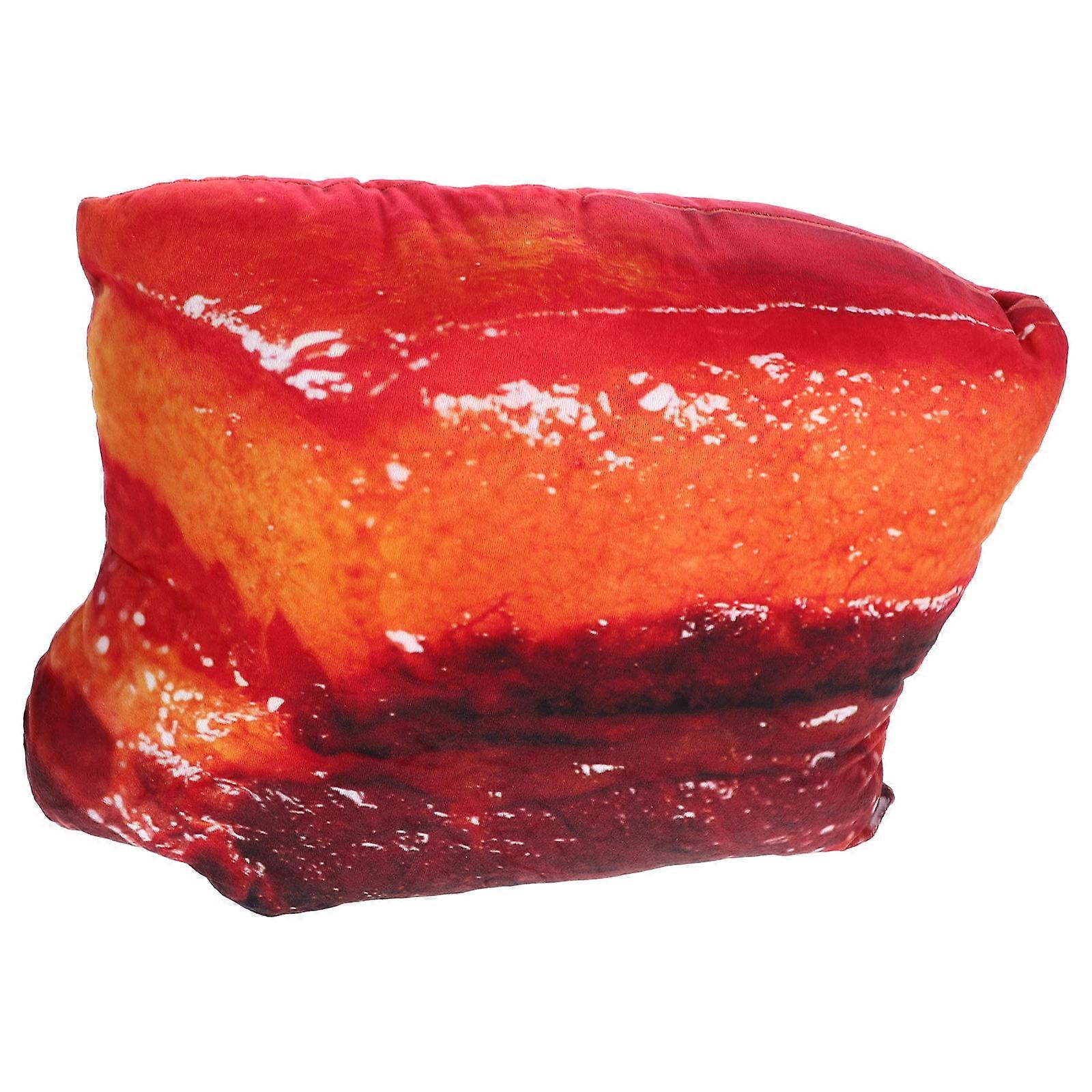 Food Pillow Simulation Braised Meat Plush Toy Home Decoration Dark Red 41.50X27.00X18.50CM Comfort 1Set