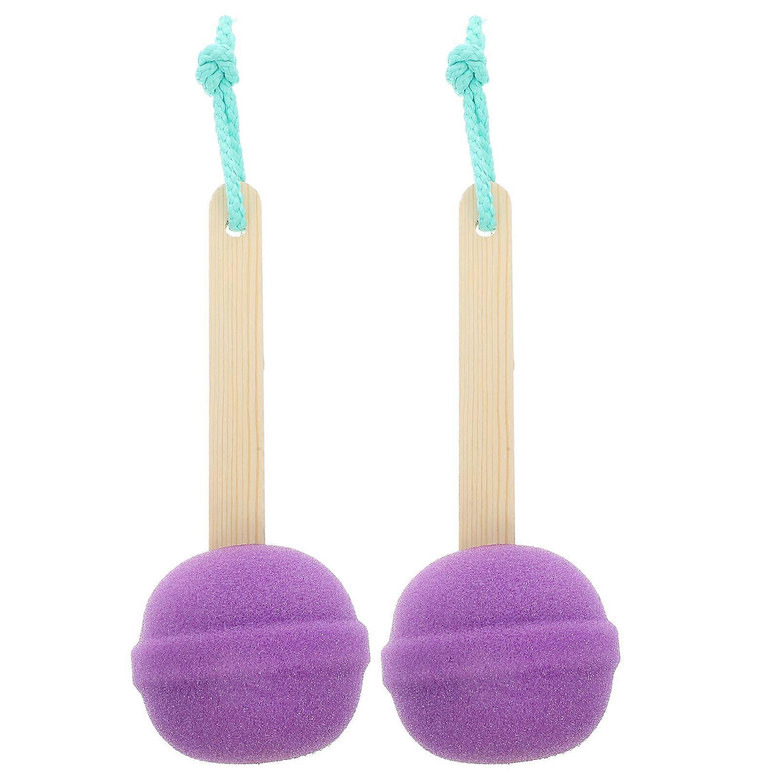 Exfoliating Body Scrubber Lollipop Shaped Natural Sponge Shower Sponge For Body 2Pcs