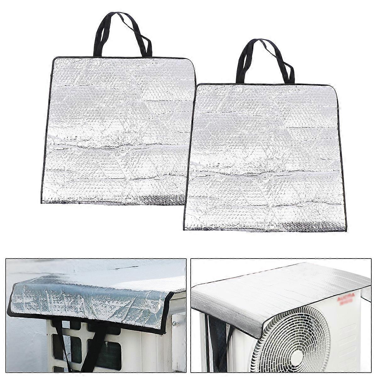 Air Conditioning Covers Outdoor Protector Shield Waterproof Insulating 94X47cm 2Pcs