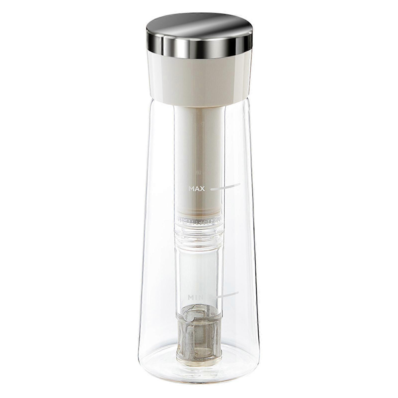 Cold Brews Coffee Bottle With Easy Brewing System Heat Resistant Glass Portable Design For Backpacking Picnics White