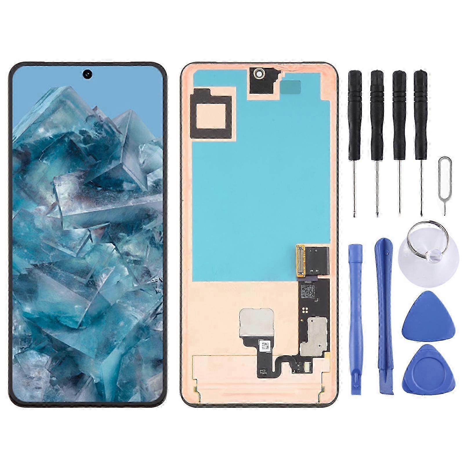 For Google Pixel 8 Pro Gc3ve G1mnw Compatible Amoled Lcd Screen Digitizer Full Assembly, With Fingerprint Sensor Flex Cable