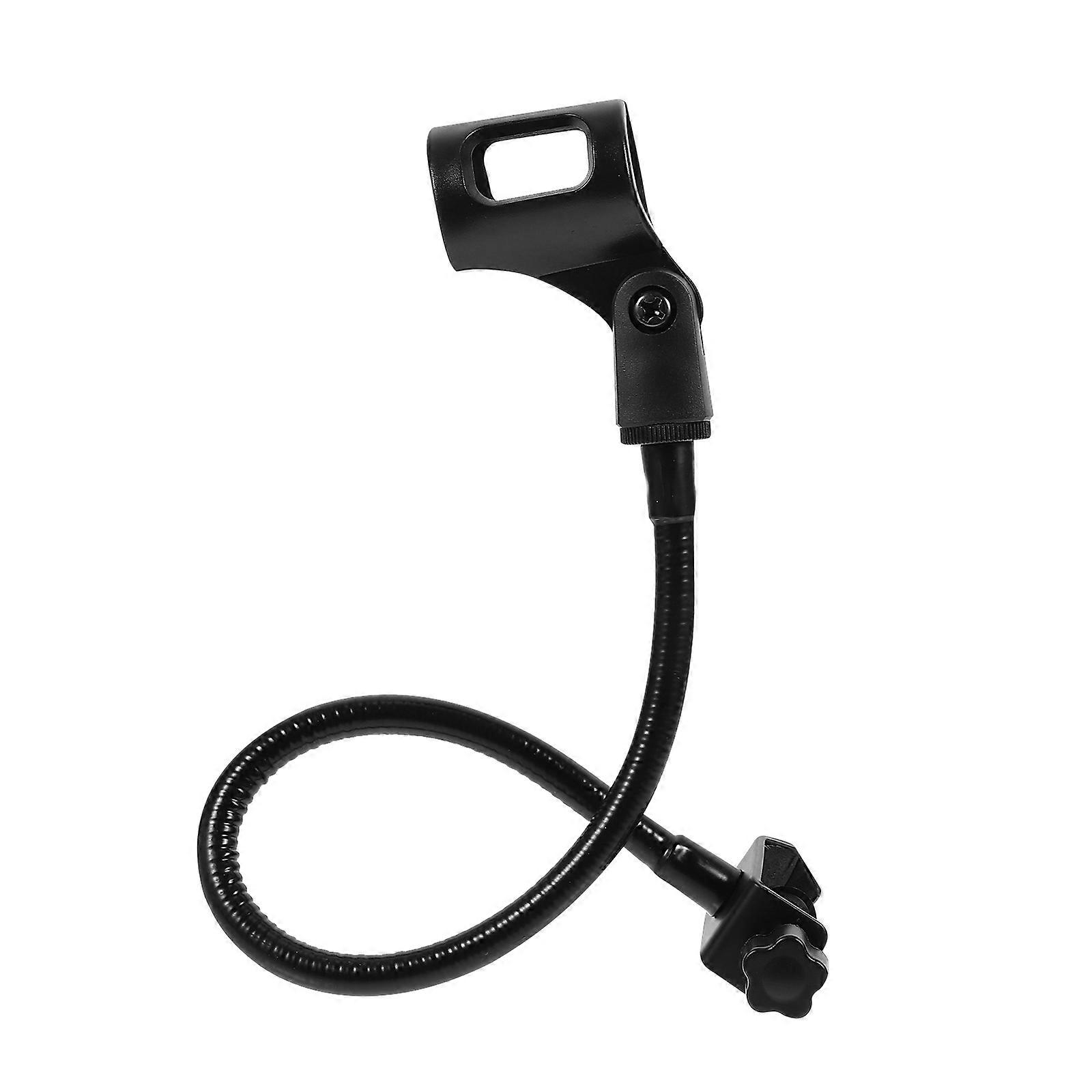 Microphone Stand Black Iron Adjustable Height Mic Compatibility 18.08x2.75x0.39in 1Pack