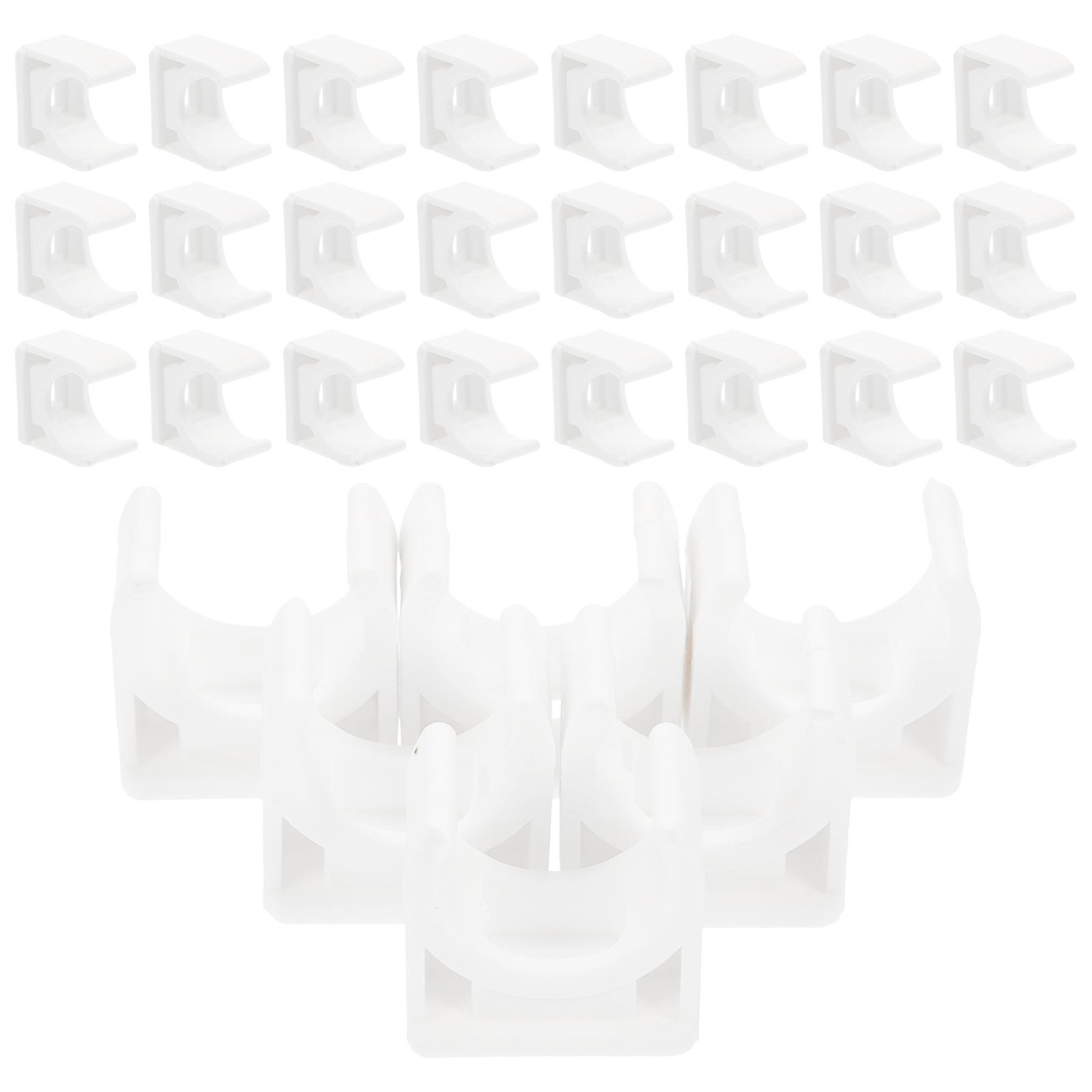 50pcs U Shaped Pipe Clamp Support White PVC Band for Thin Wall Hose Fuel Silicone Hoses Corrosion Resistant Easy Install