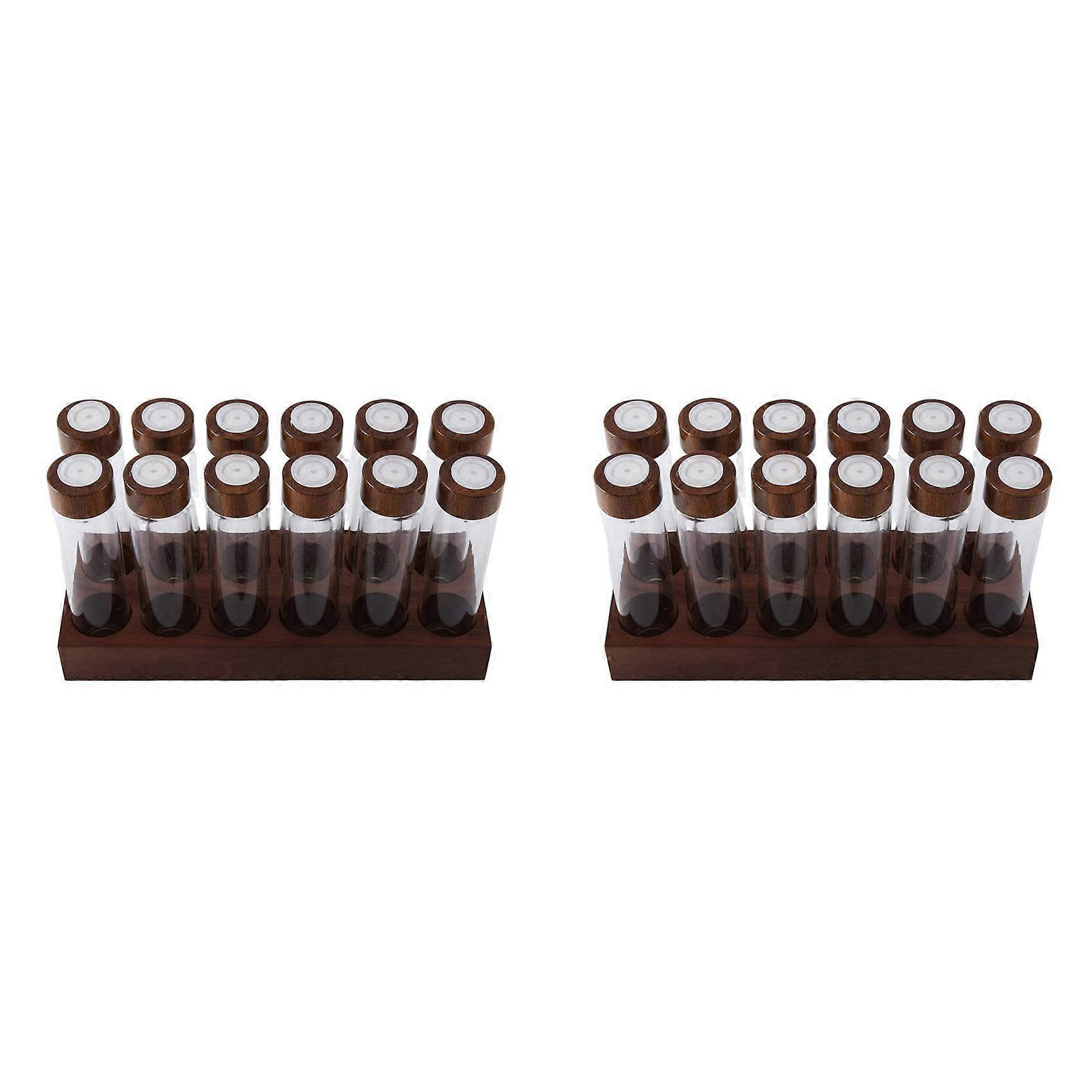 12PCS Coffee Bean Storage Tube Display Stand and Funnel Espresso Part