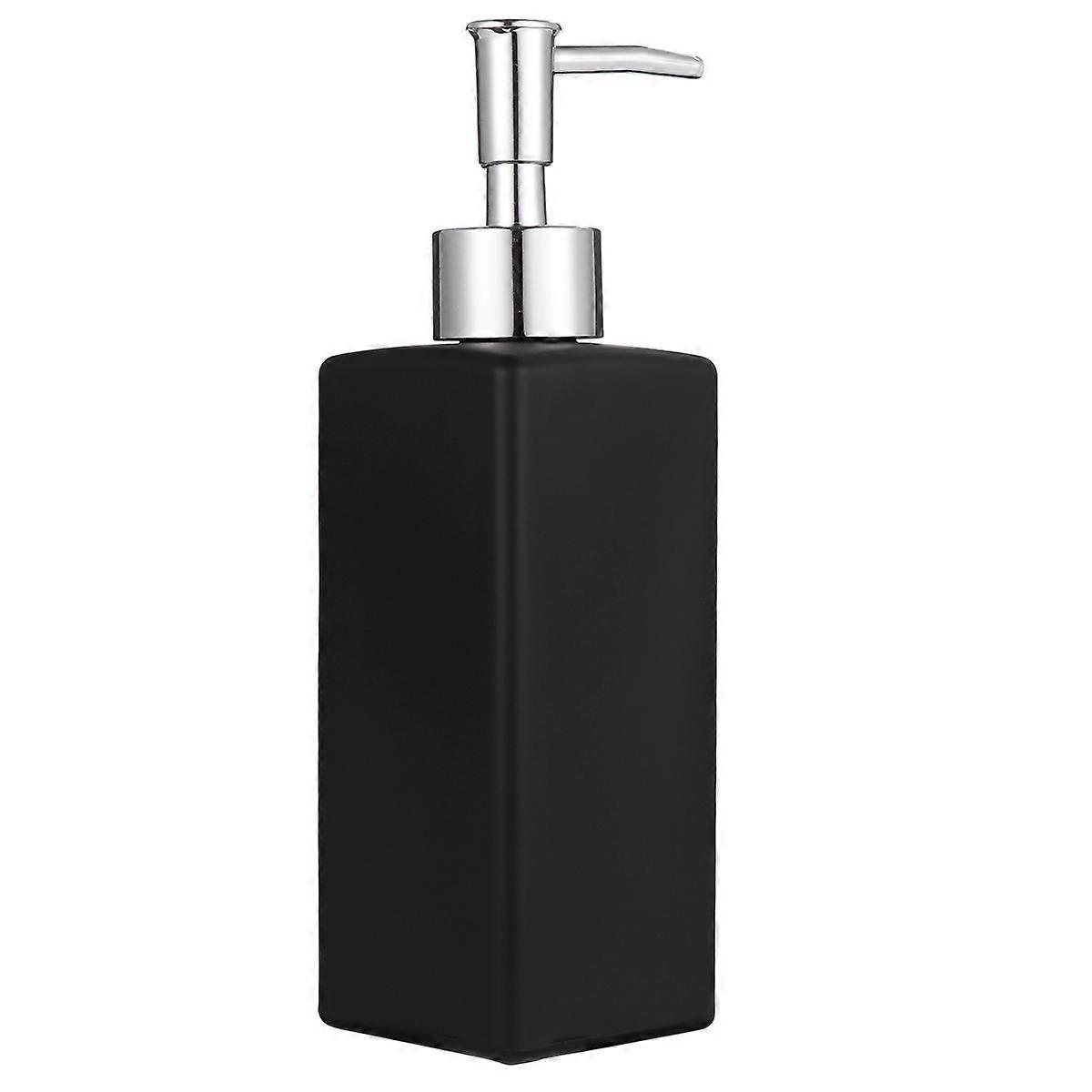 Empty Lotion Bottles Simple Cuboid Shampoo Storage Daily Use Black 350ML 1Set