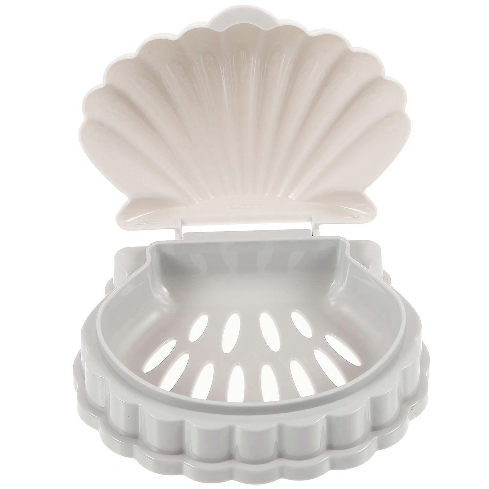 Clam Shell Soap Holder Self Draining Soap Holder Seashell Shape 13.50X10.70X5.00CM 2Pcs